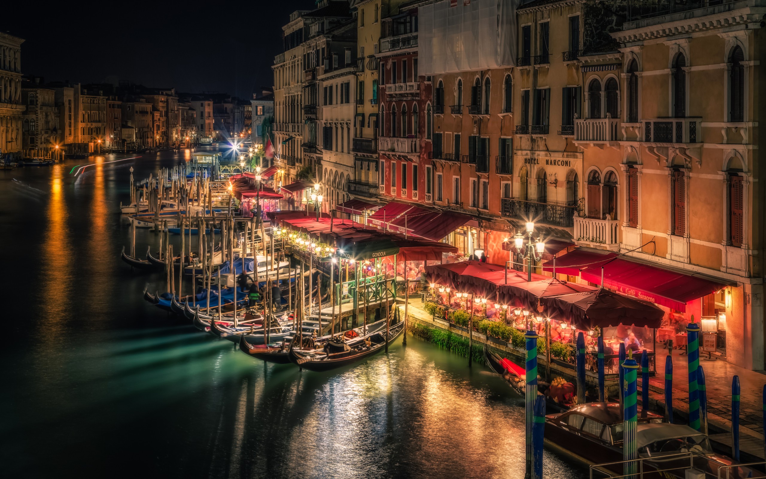 venice, man made, boat, building, canal, evening, gondola, night, town, cities Free Stock Photo