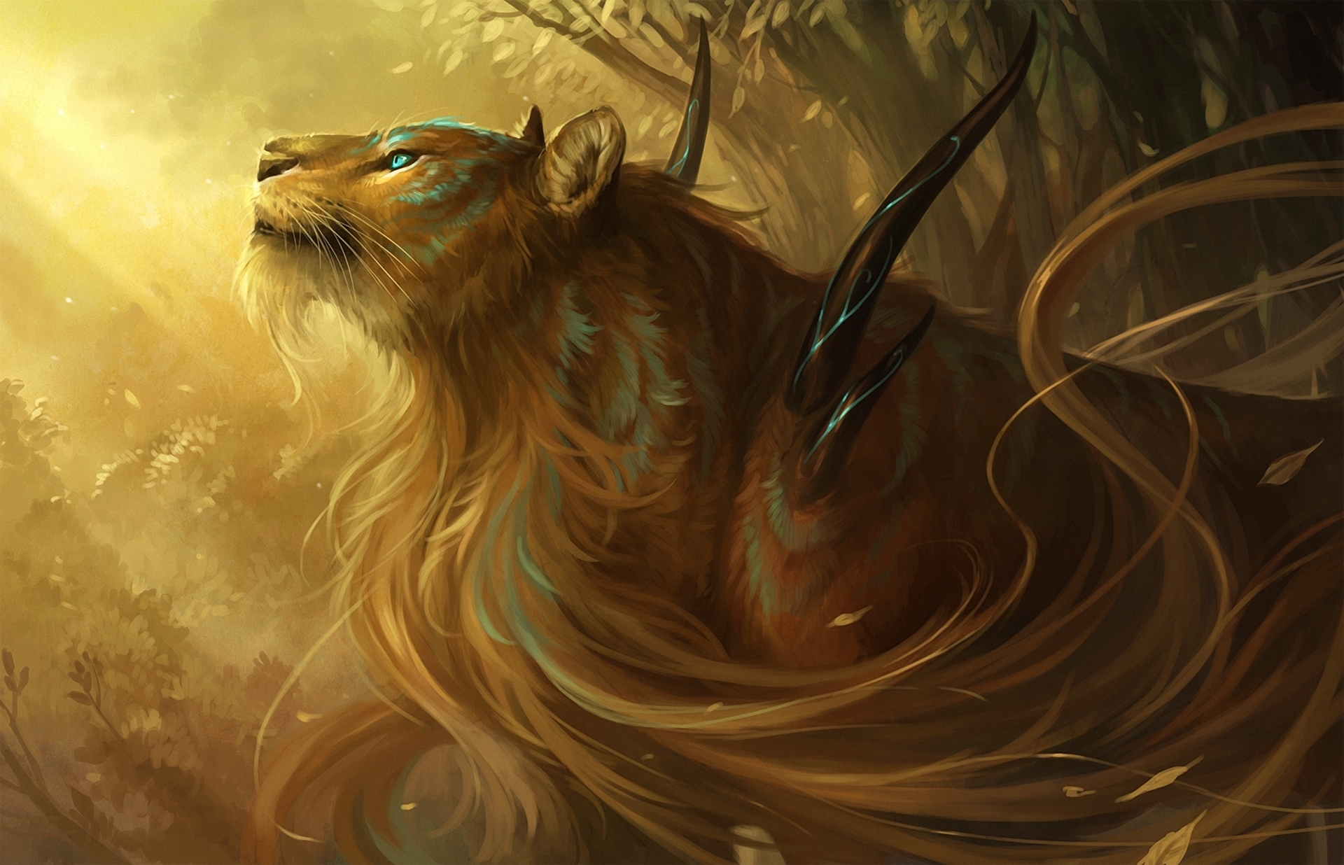 Download mobile wallpaper Fantasy Animals, Fantasy, Lion for free.