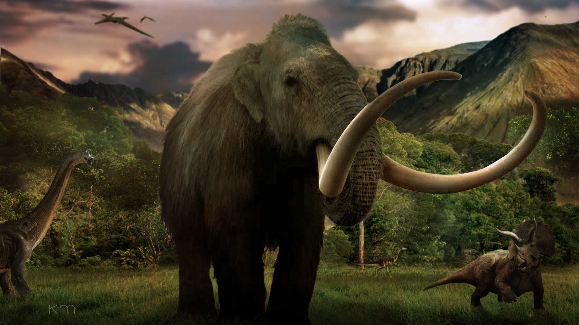 488820 descargar imagen fantasía, animales, dinosaurio, mamut, animales de fantasía: fondos de pantalla y protectores de pantalla gratis