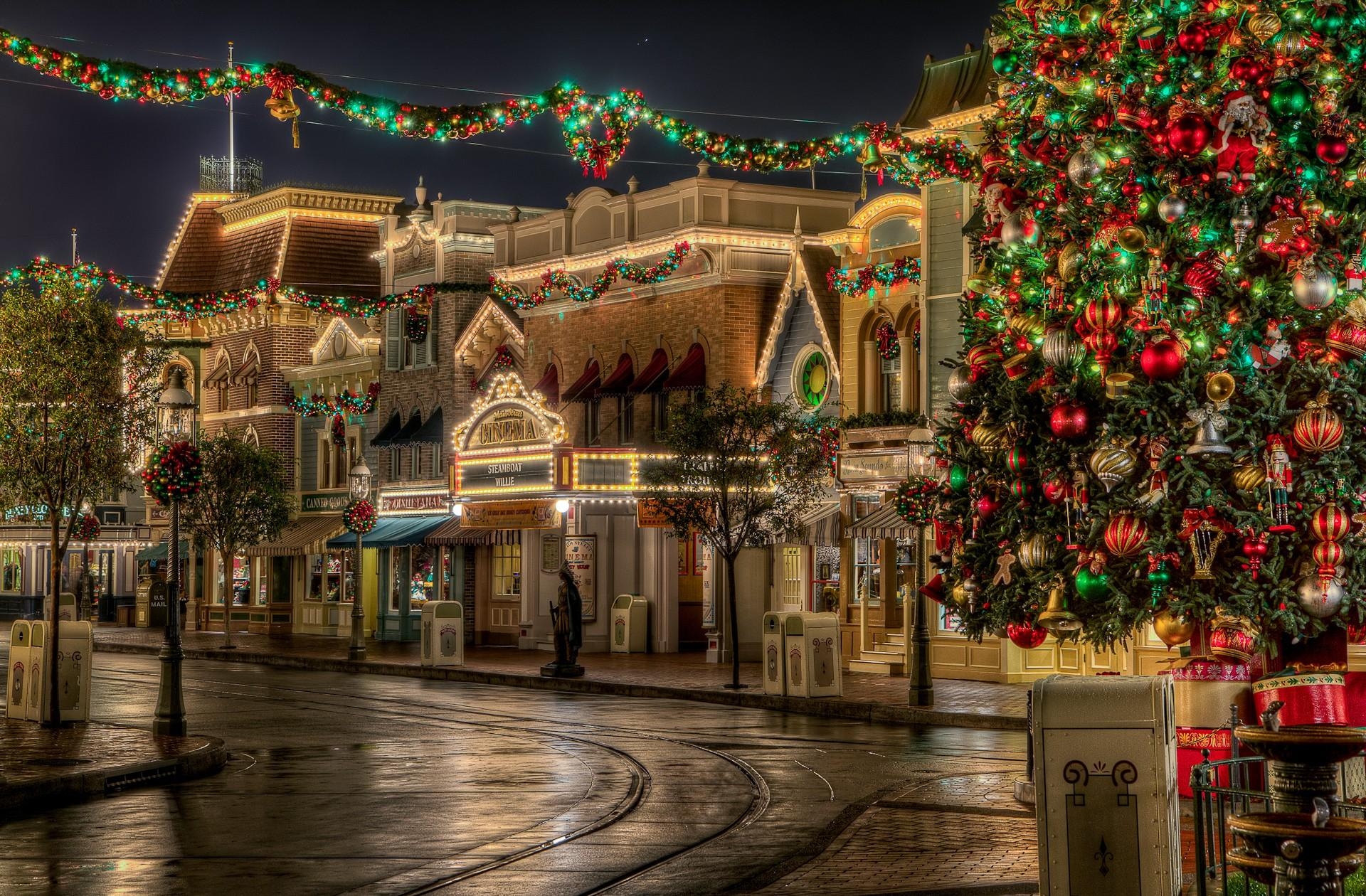 christmas, lights, christmas tree, presents, holidays, street, holiday, beauty, gifts 1080p