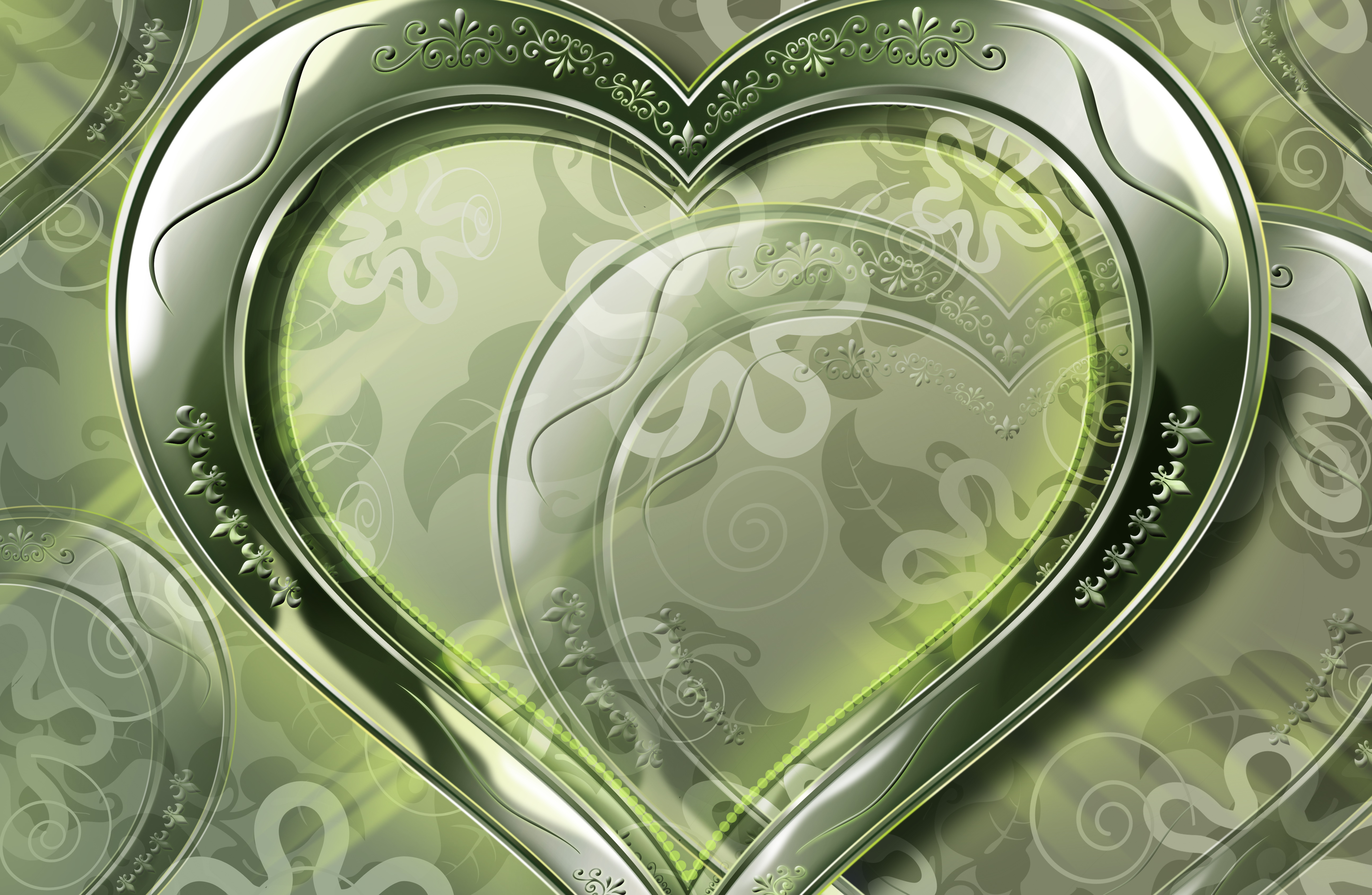 Download mobile wallpaper Valentine's Day, Heart, Artistic, Silver for free.