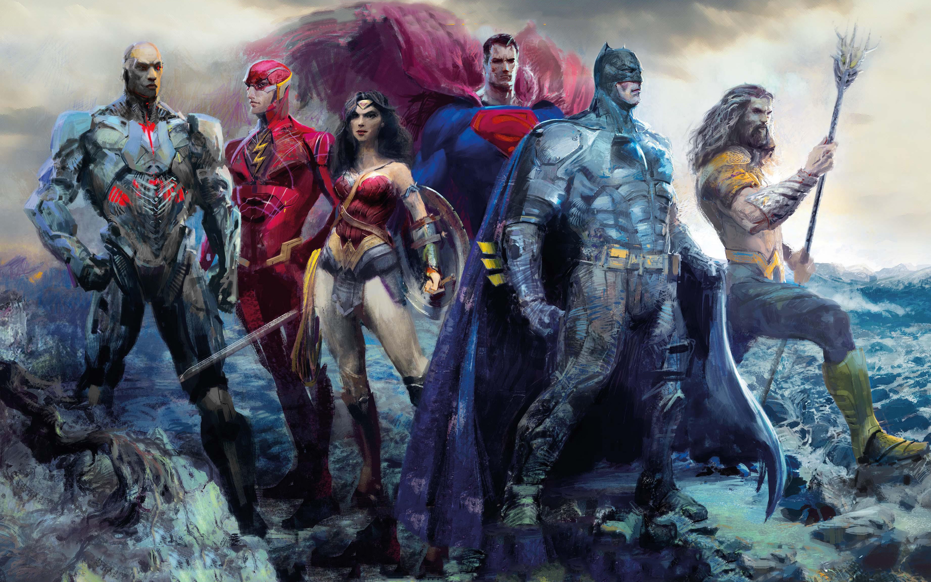 comics, justice league, aquaman, batman, cyborg (dc comics), dc comics, flash, justice league (2017), superman, wonder woman HD wallpaper