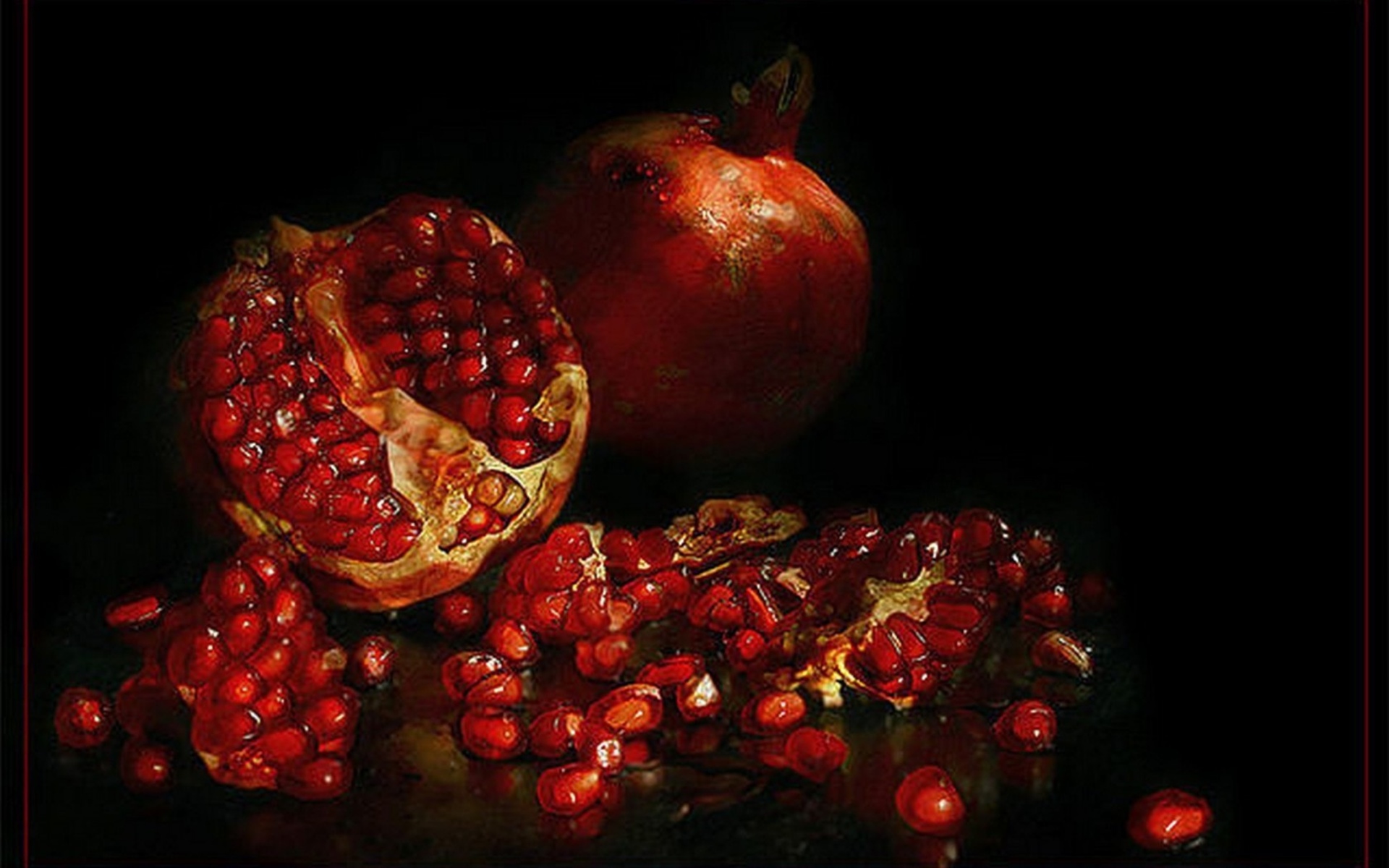 food, pomegranate, fruits