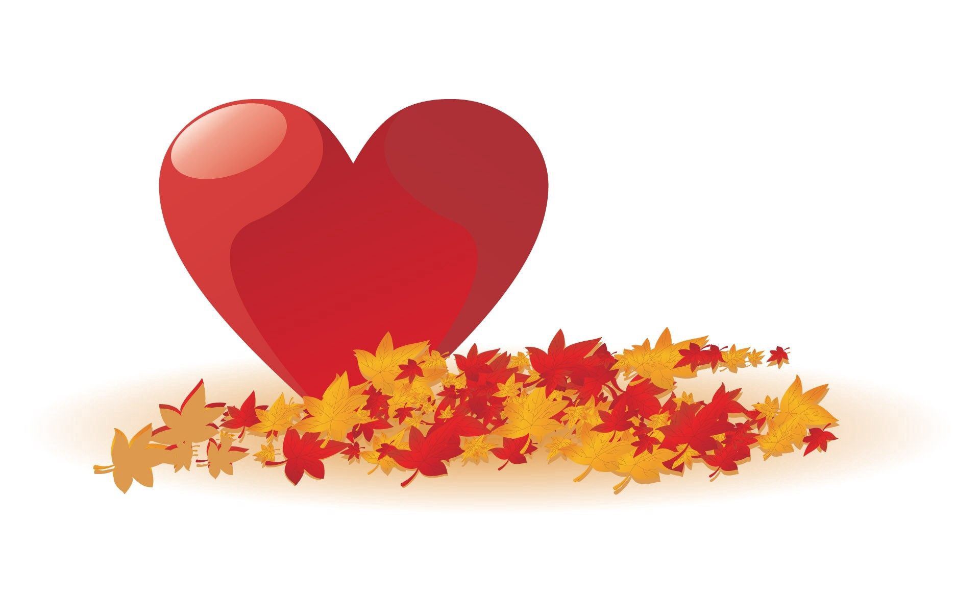 Handy-Wallpaper Blätter, Feiertage, Ein Herz, Liebe, Valentinstag, Herbst, Herzen kostenlos herunterladen.