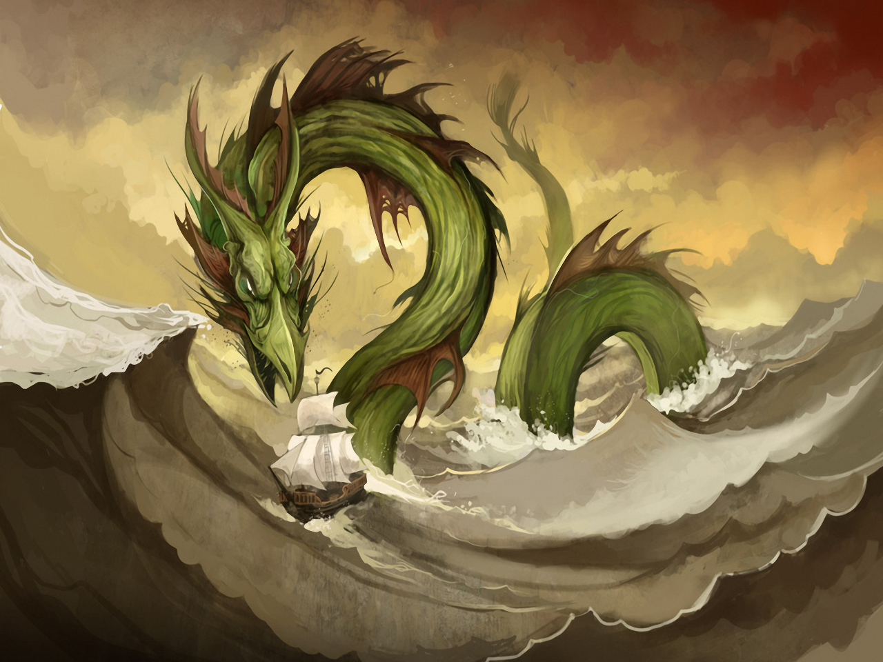 Чудище 6 букв. Китайский дракон обои. Serpent Dragon. Wyrm Sea Serpent Dragon. Hearthstone Sea Serpent Art.