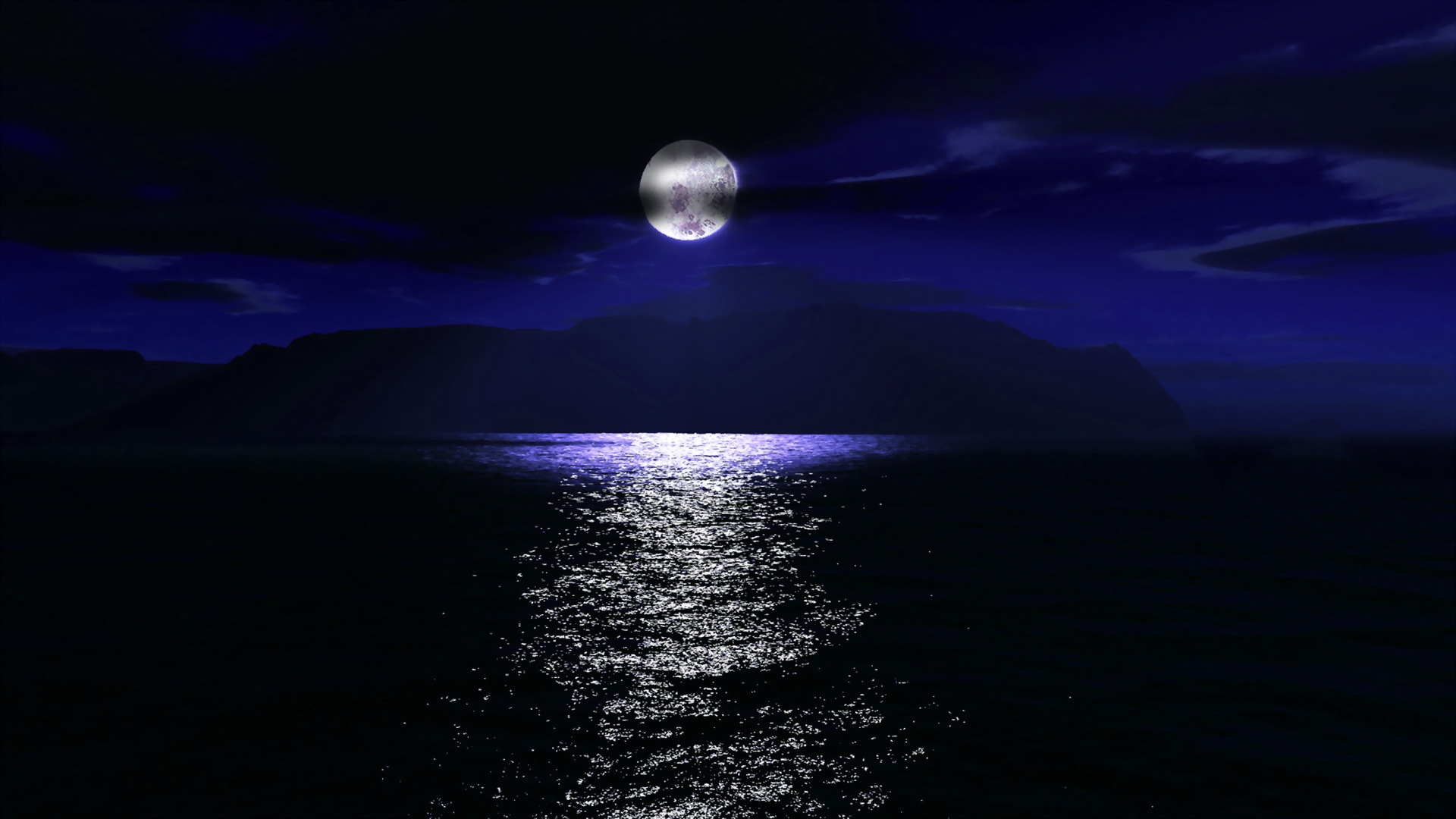 black, moon, landscape, night, sea mobile wallpaper