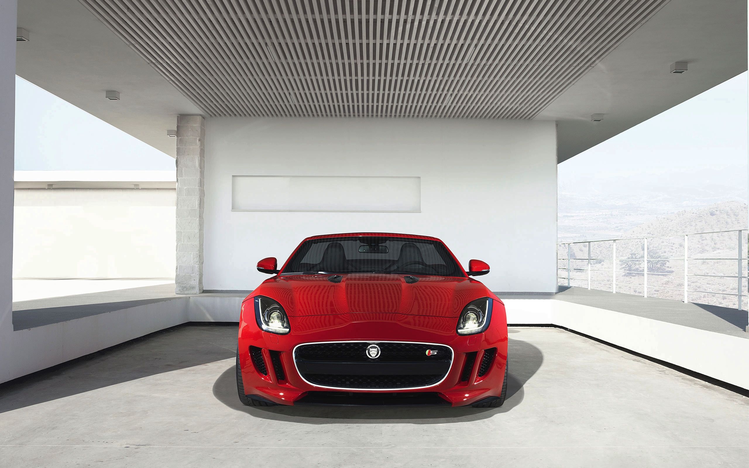 jaguar, cars, red, front view, f type Aesthetic wallpaper