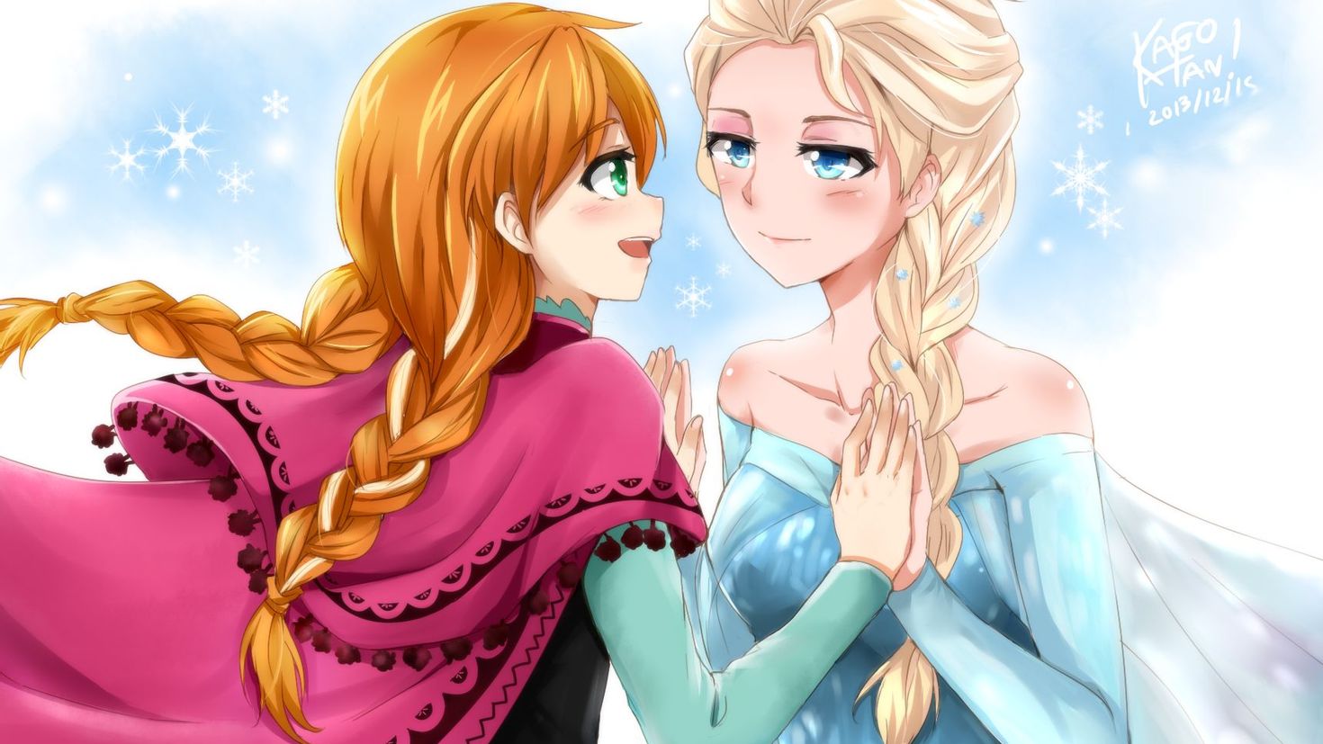 Сердце эльзы анны. Анна и Эльза Анна и Эльза. Elsa x Anna. Анна и Эльза 2 аниме. Принцесса Анна Холодное сердце.