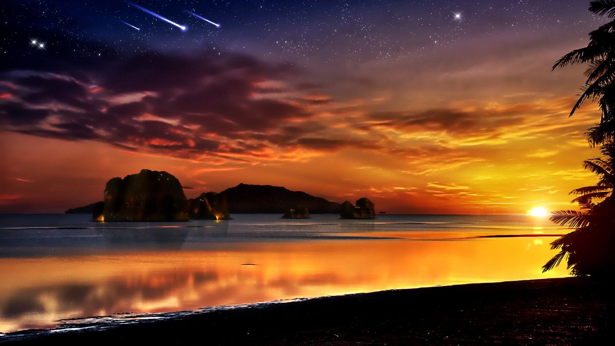 Включи звезда берег. Ночное море. Ночь в море. Ночной пейзаж. Красивый закат.
