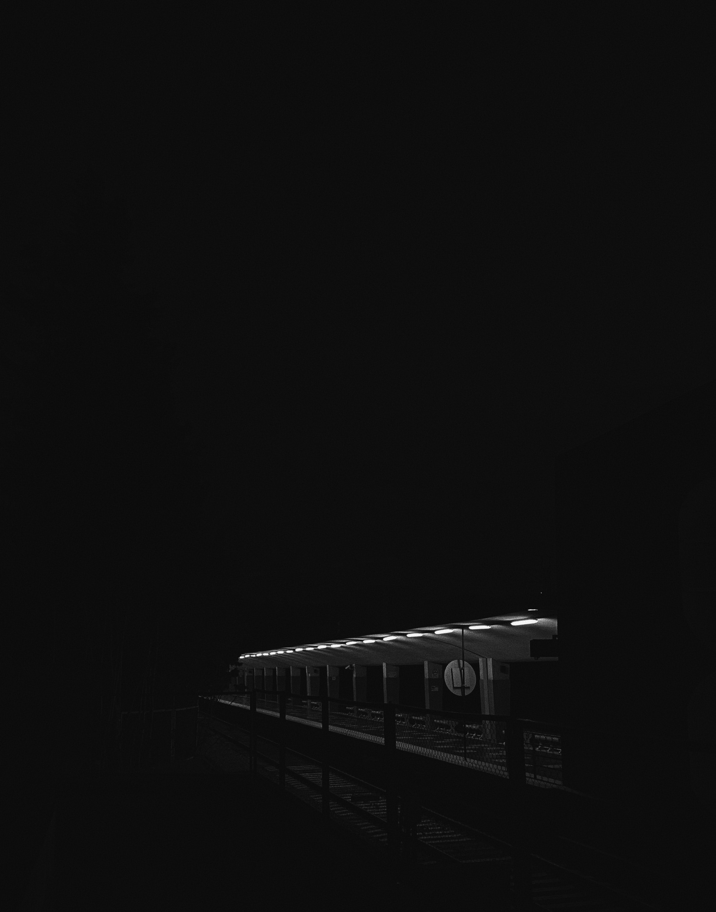 Download mobile wallpaper Lamps, Chb, Station, Lamp, Bw, Dark for free.