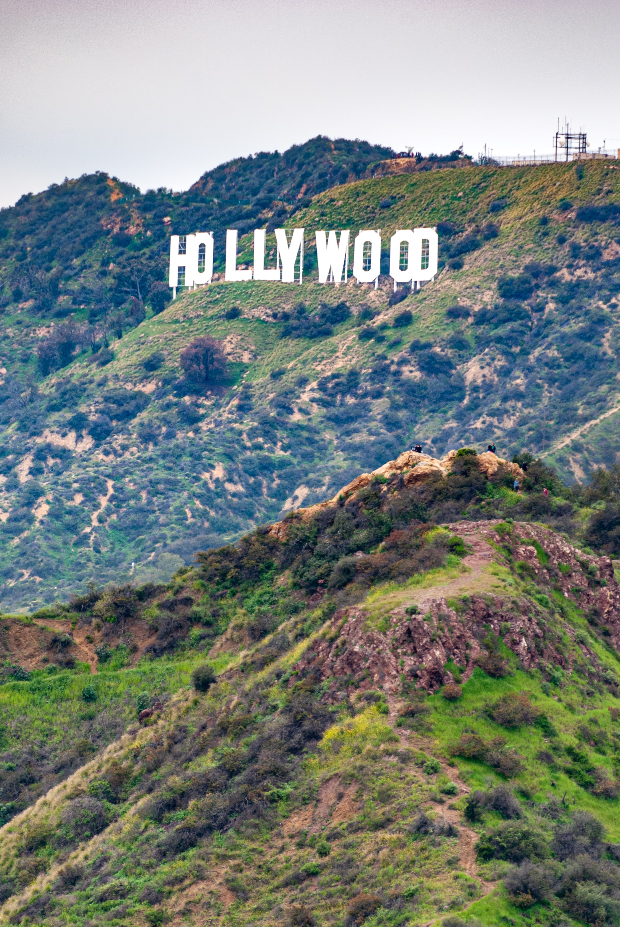 Download mobile wallpaper Hollywood, Slope, Rocks, Word, Inscription, Words for free.