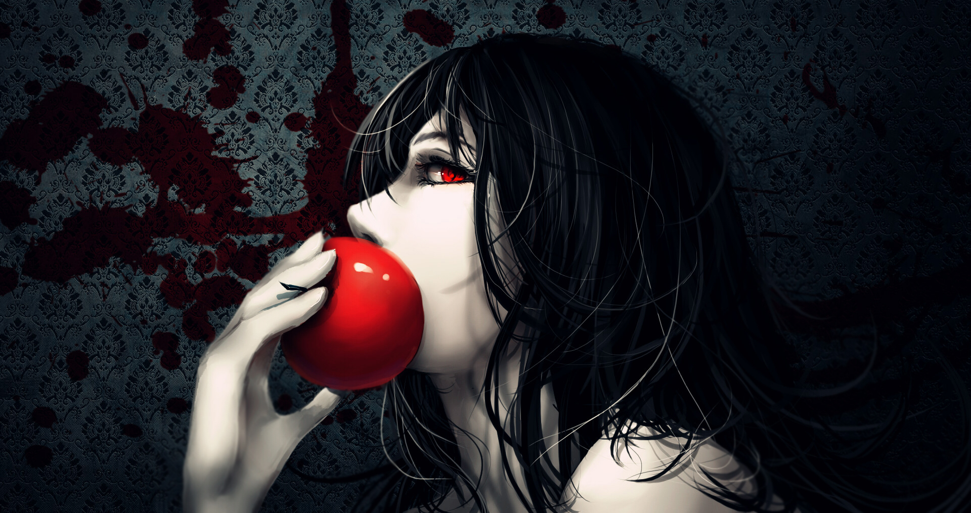 Девушка с яблоком арт