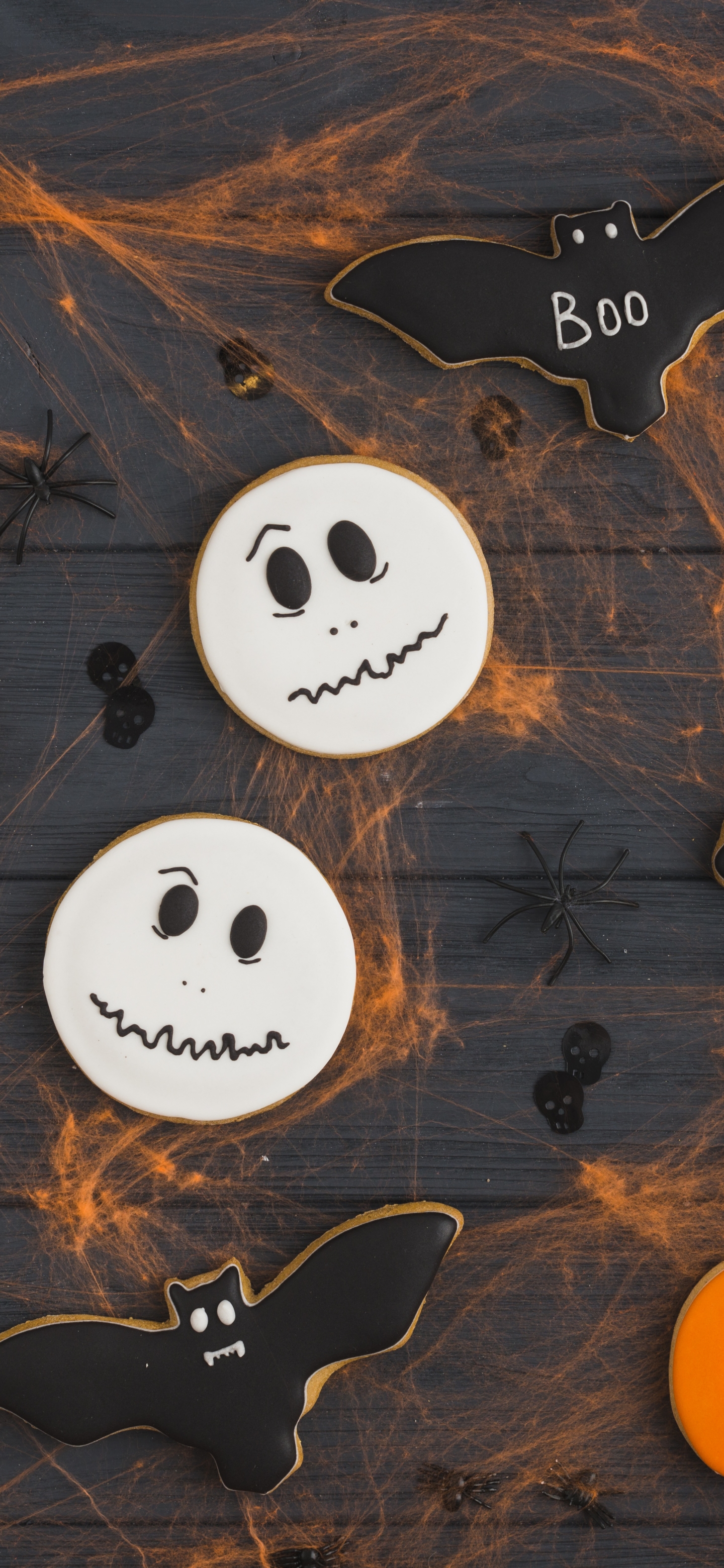 Download mobile wallpaper Halloween, Holiday, Bat, Ghost, Cookie for free.