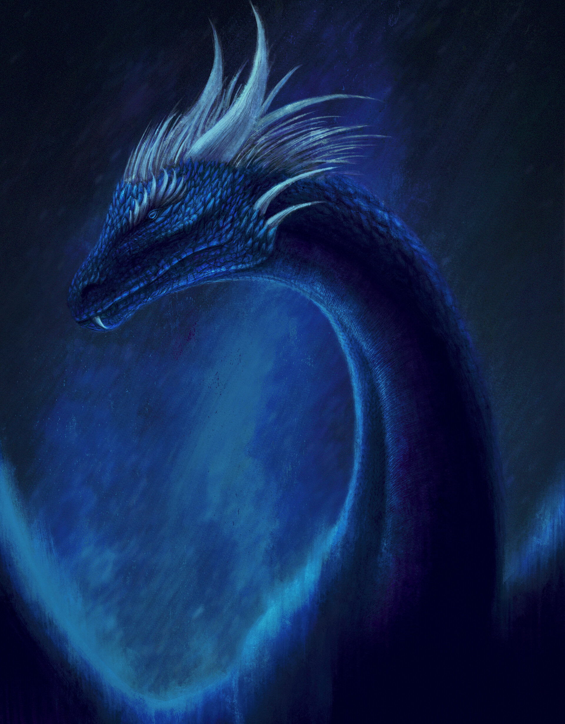 fiction, art, that's incredible, blue, dragon, being, creature Phone Background