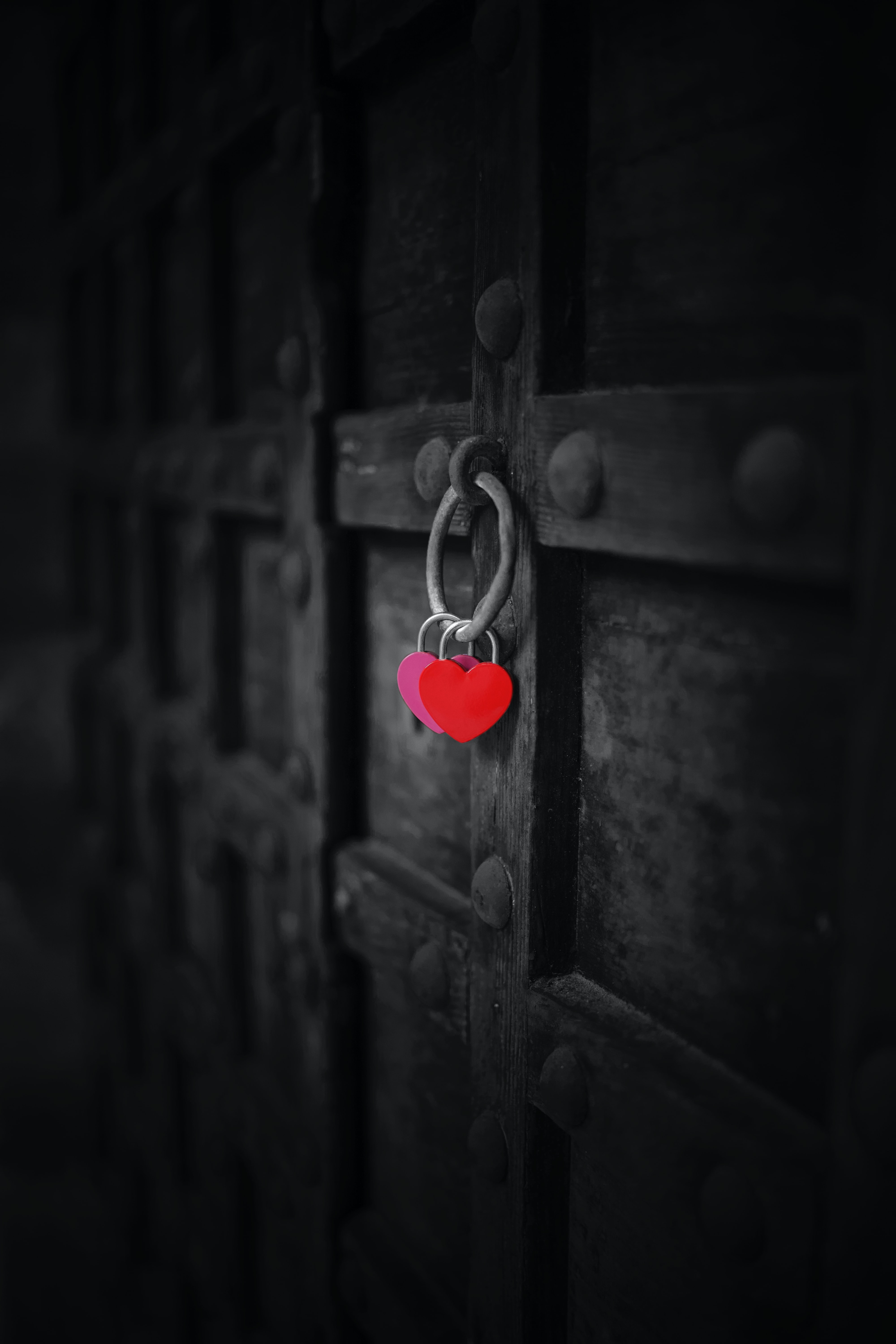love, dark, hearts, lock, gate, goal HD wallpaper