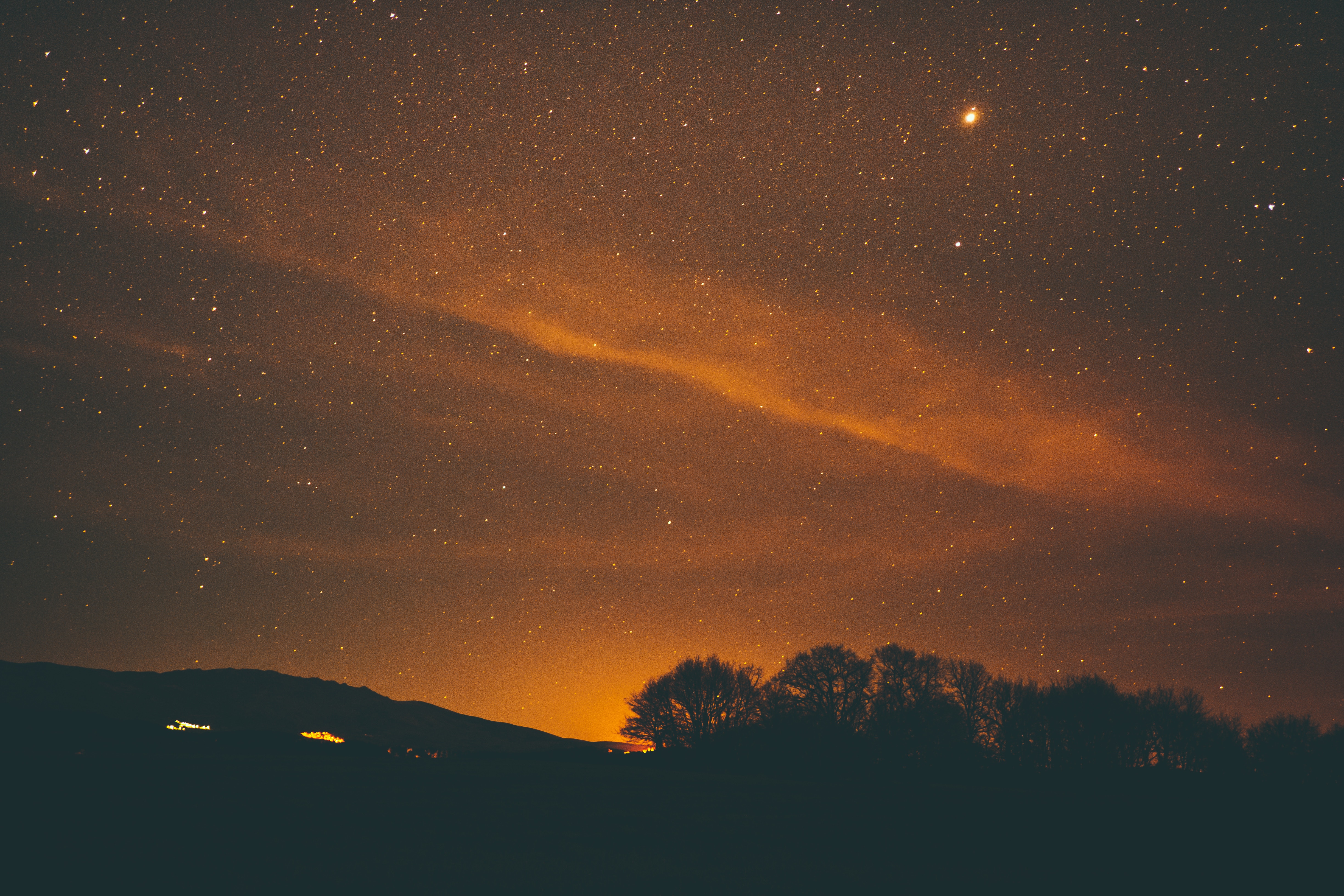 Вечернее небо со звездами