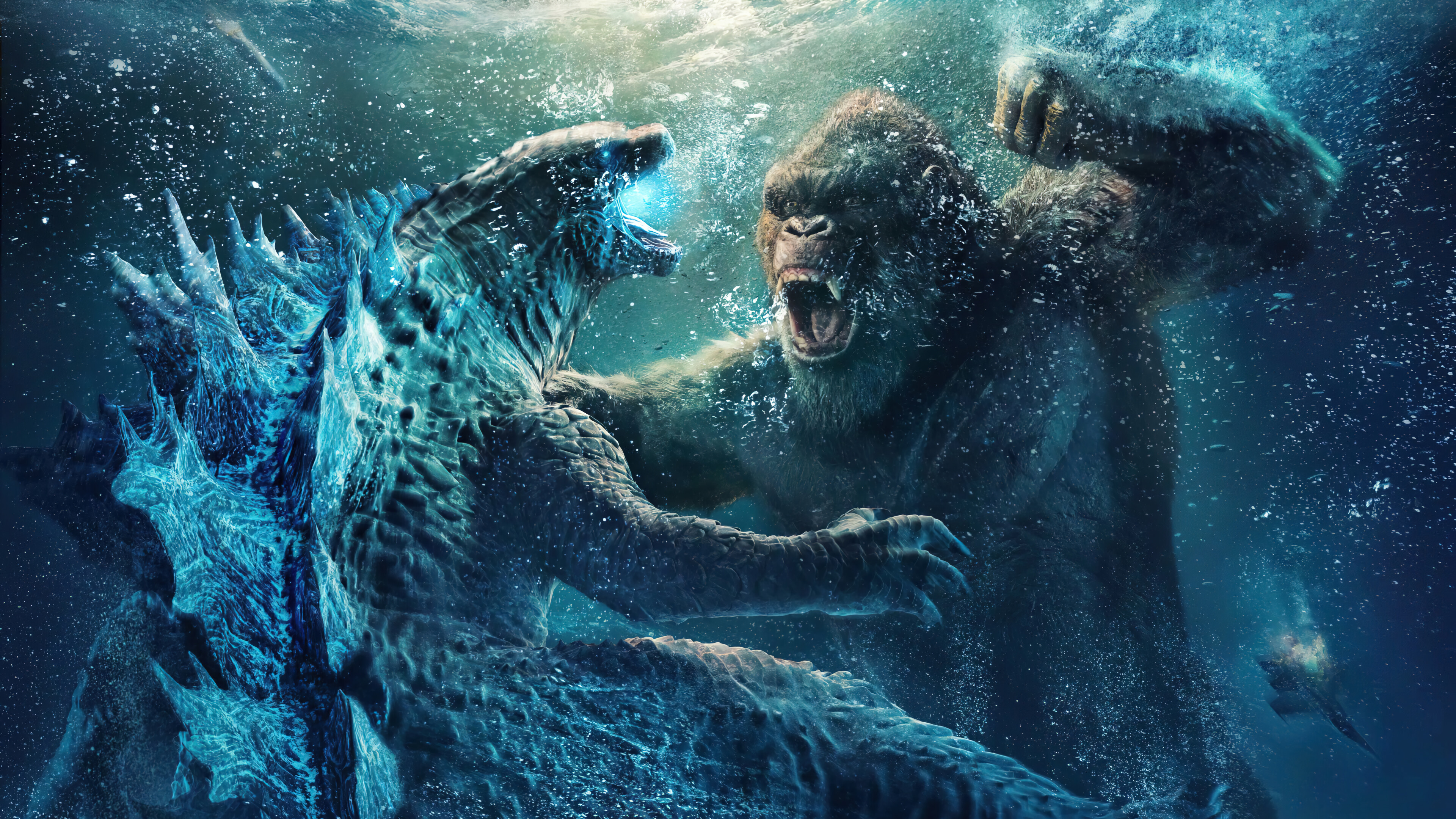 godzilla vs kong, king kong, godzilla (monsterverse), movie, underwater HD wallpaper
