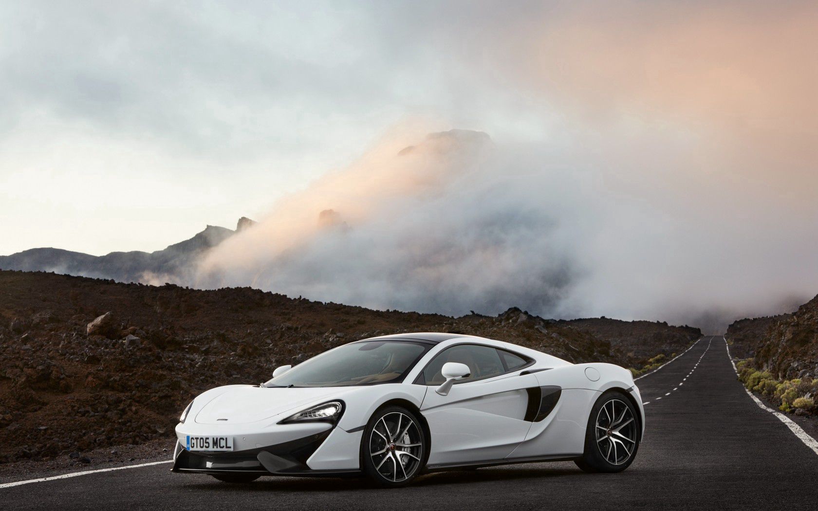 570gt, mclaren, cars, white, side view