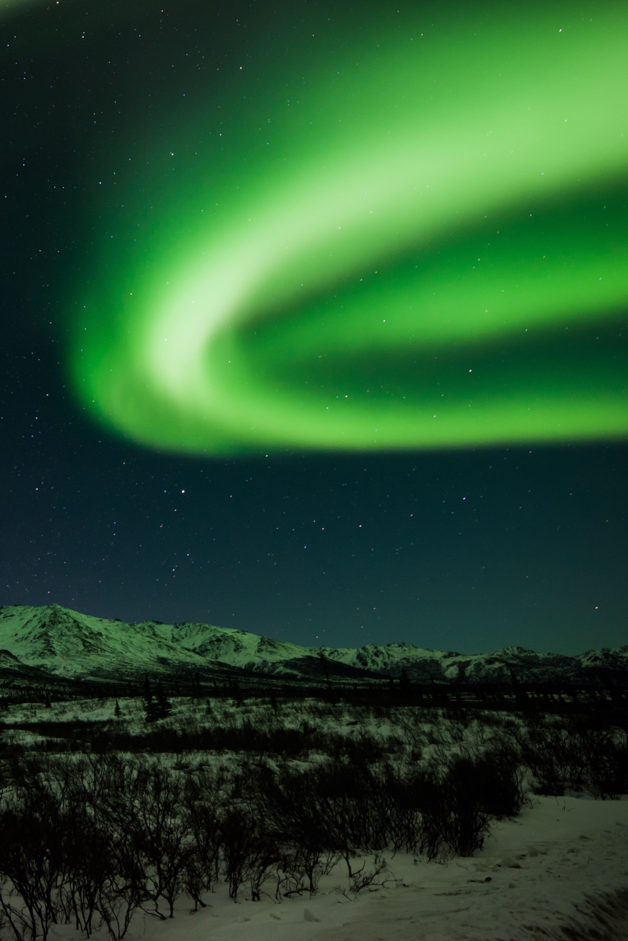 night, green, northern lights, nature, mountains, starry sky, aurora borealis, north HD wallpaper