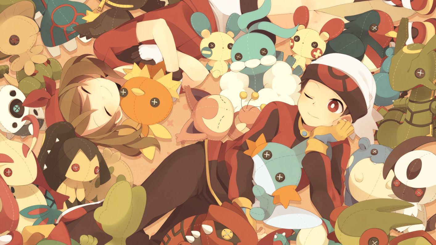 video game, pokémon: ruby sapphire and emerald, brendan (pokemon), may (pokémon), pokémon lock screen backgrounds