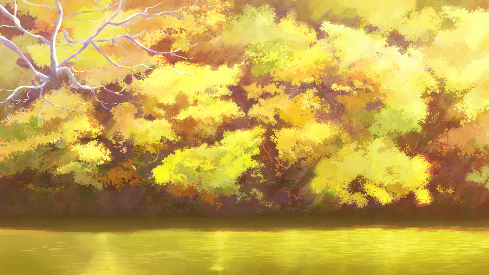 Осенний лес аниме