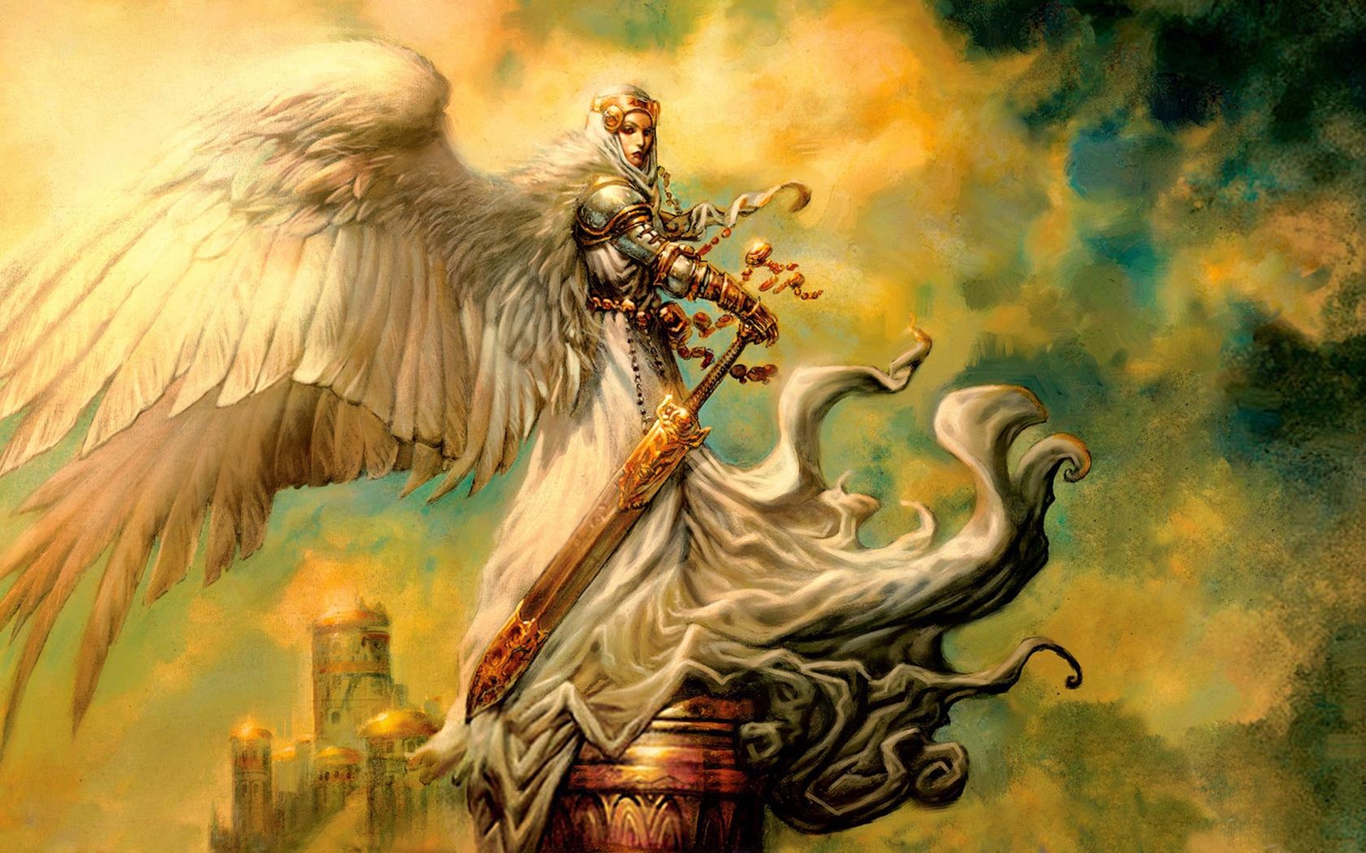 168576 baixar papel de parede jogos, anjo, magia: o encontro, anjo guerreiro, fantasia, asas, mulher guerreira - protetores de tela e imagens gratuitamente