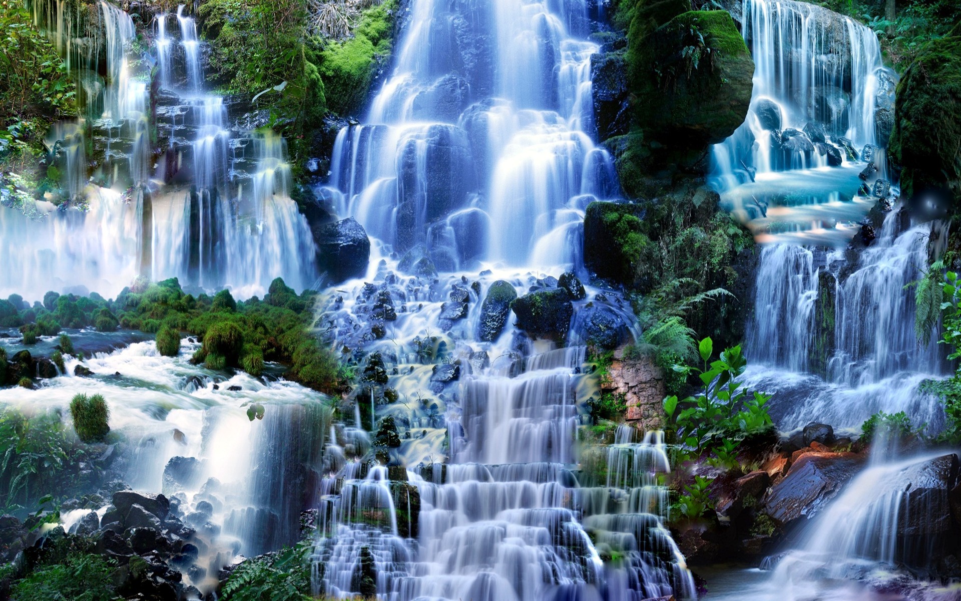 Фотоколлаж водопады