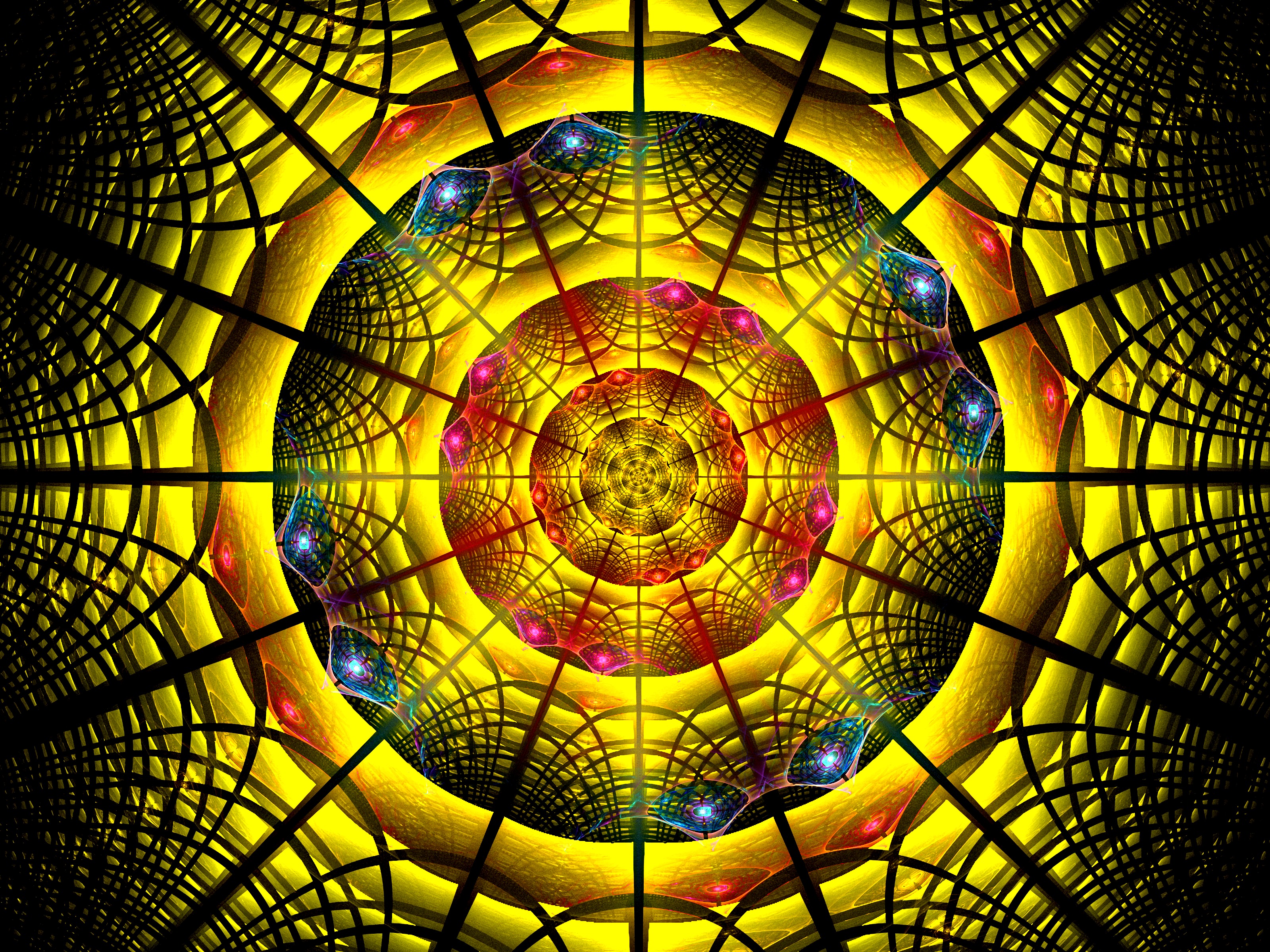 abstract, fractal, bright, pattern, mandala Desktop Wallpaper