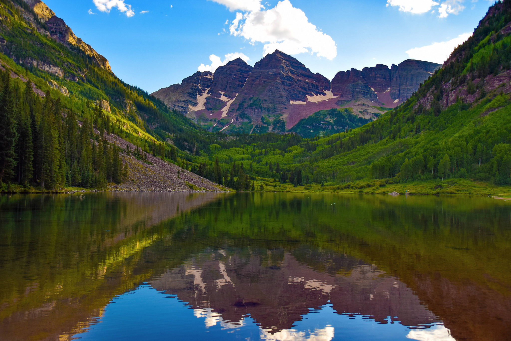 Скачать картинку Марун Беллс, Колорадо, Горы, Озеро, Природа, Сша в телефон бесплатно.