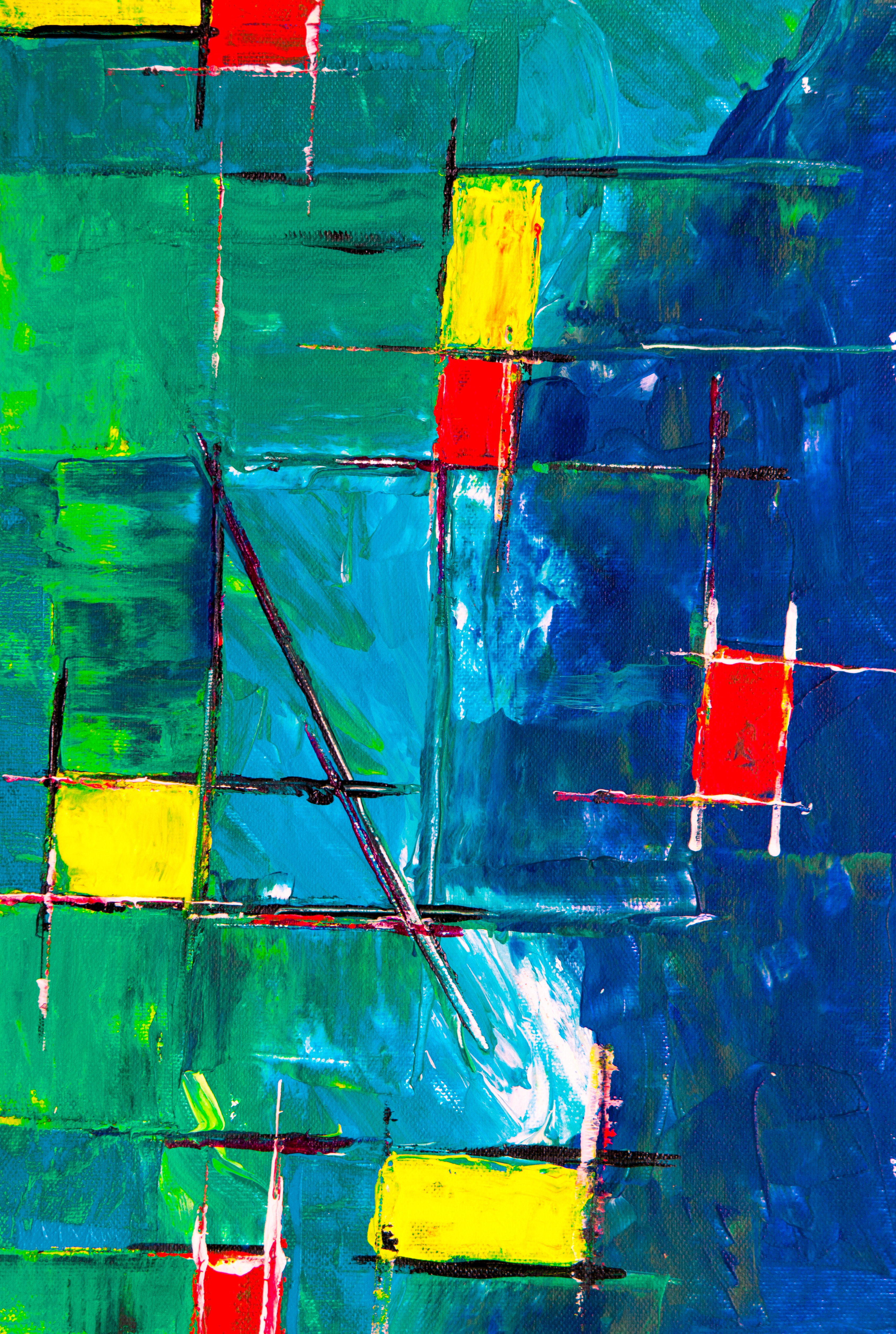 up to date, modern, abstract, paint, stripes, streaks, painting, canvas, squares Full HD
