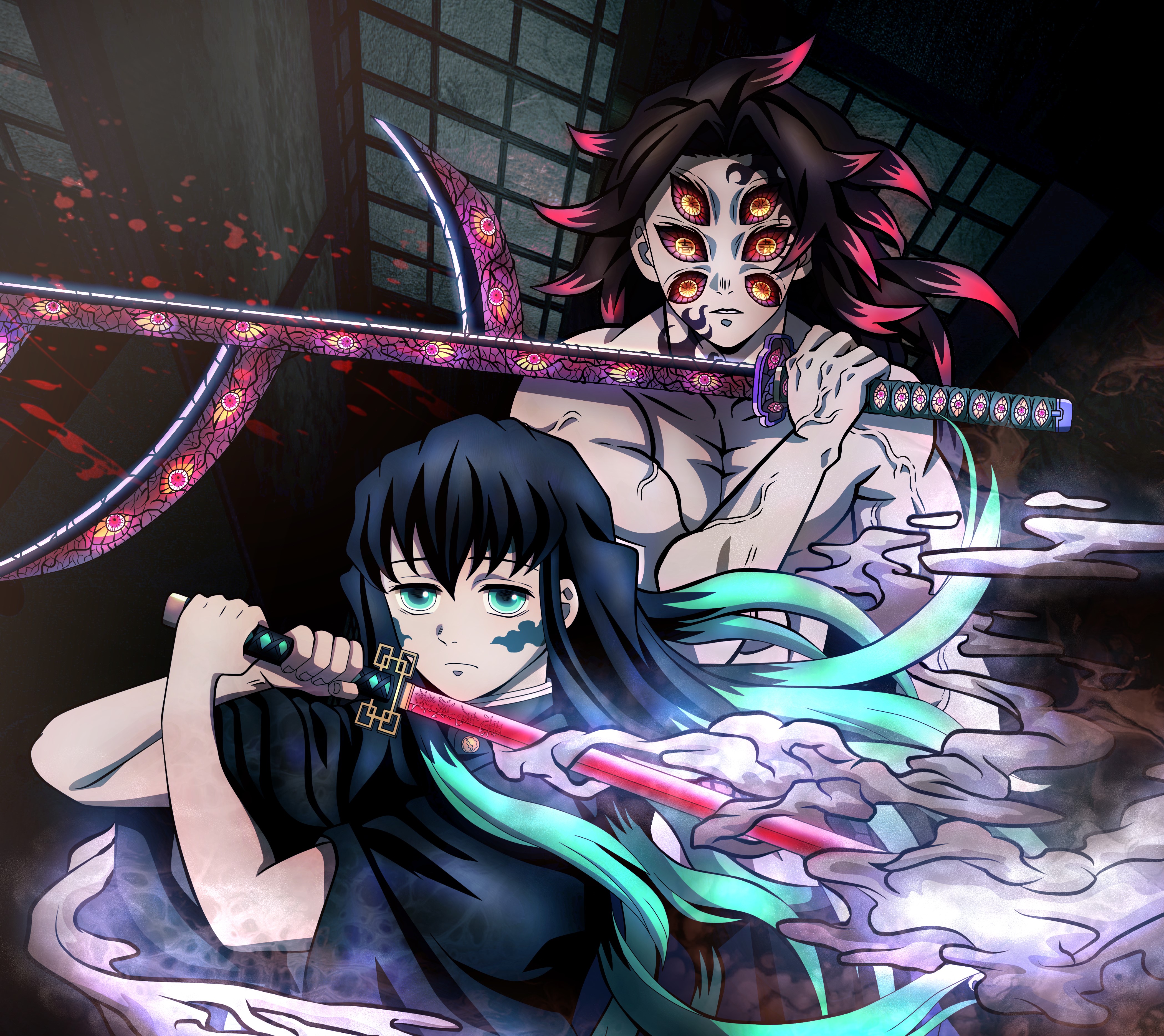 demon slayer: kimetsu no yaiba, muichiro tokito, kokushibo (demon slayer), anime