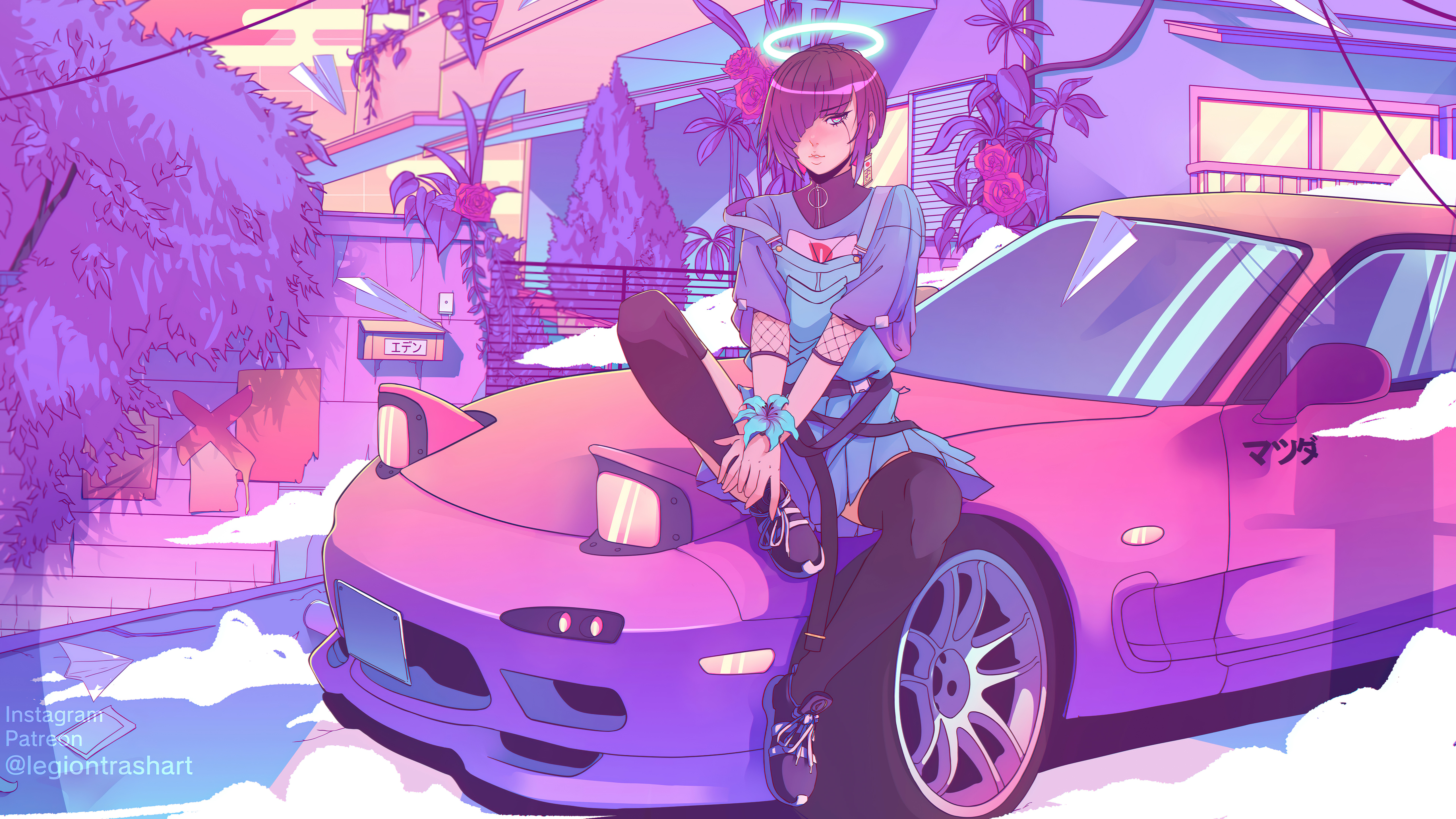 Anime girl in futuristic spacesuit, digital art, synthwave : r/dalle2