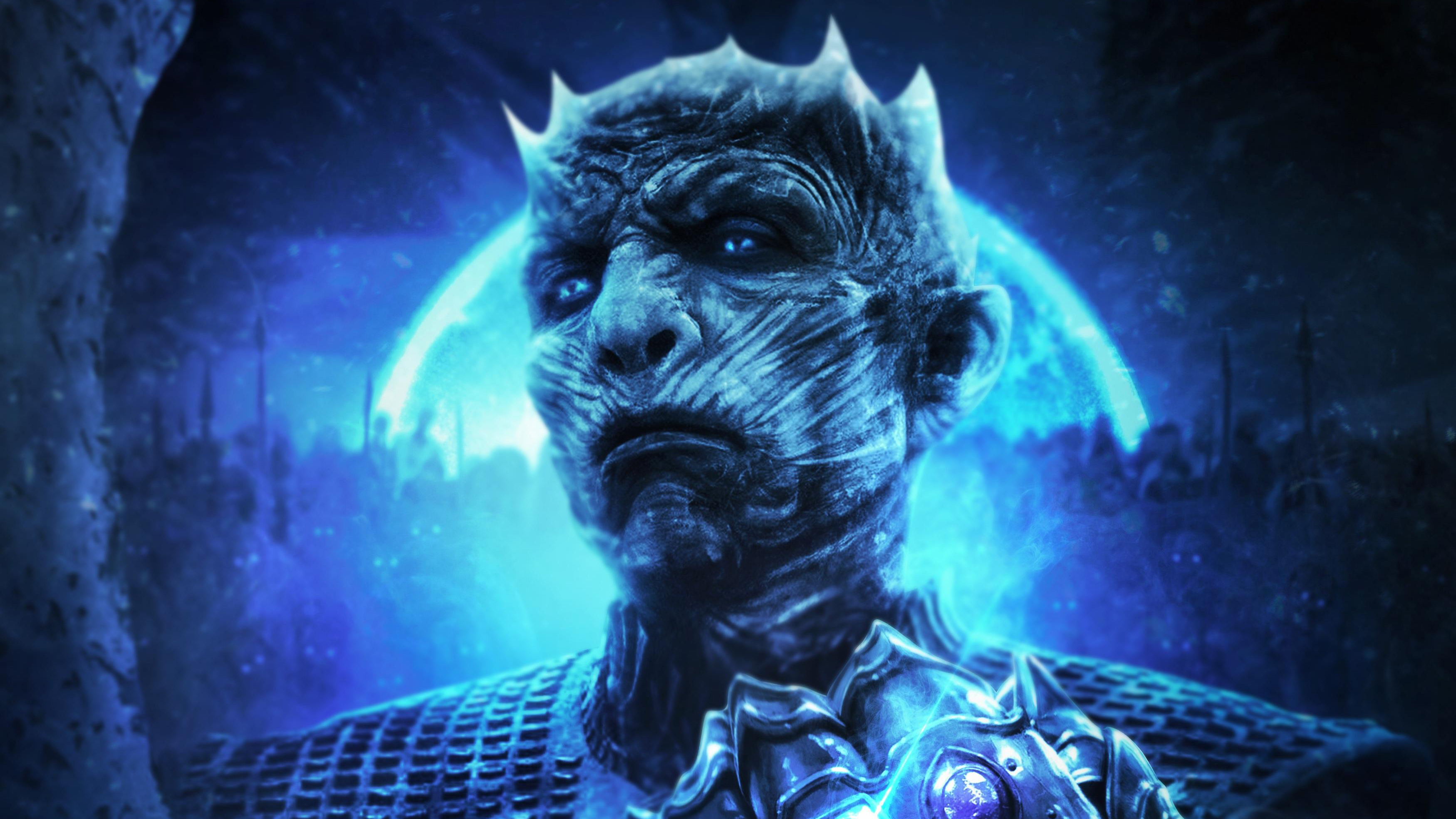 Free download wallpaper Game Of Thrones, Blue Eyes, Tv Show, Night King (Game Of Thrones), Infinity Gauntlet on your PC desktop