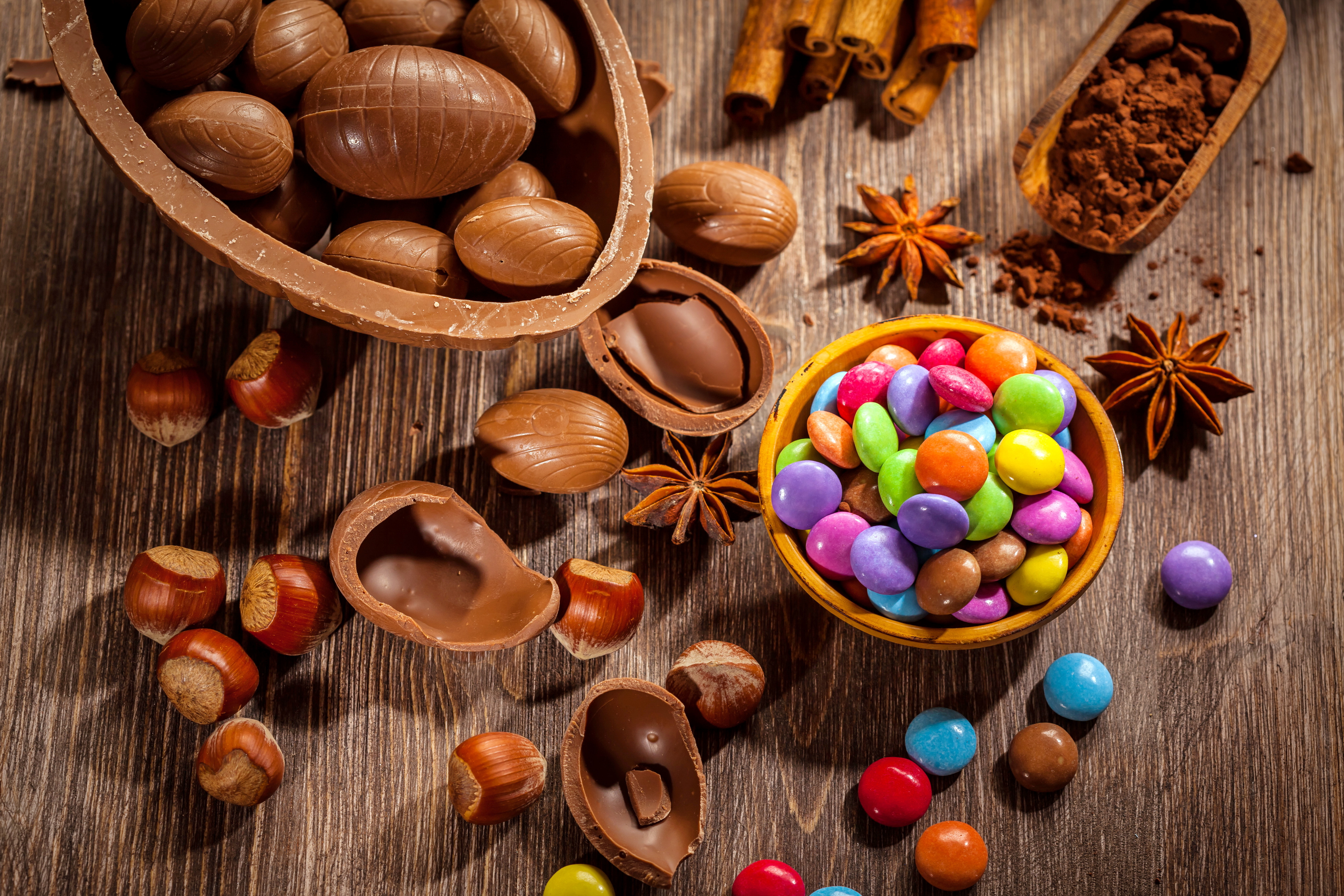 1920x1080 Background candy, food, chestnut, chocolate, star anise, sweets