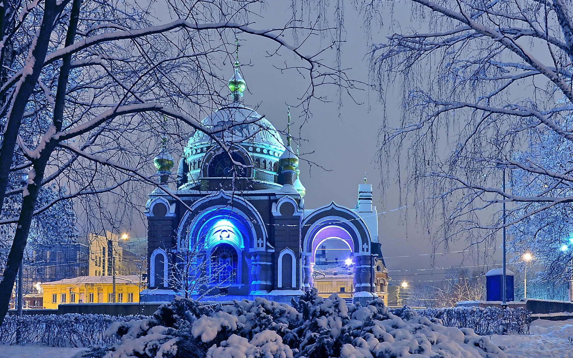 Соборная площадь Липецк зима