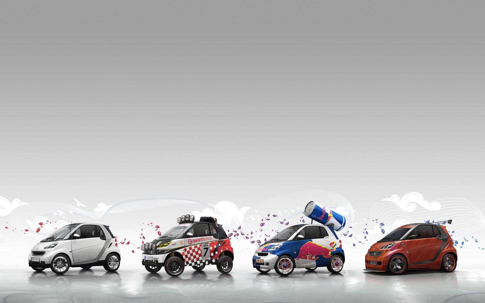 vehicles, smart, car, red bull, smart car