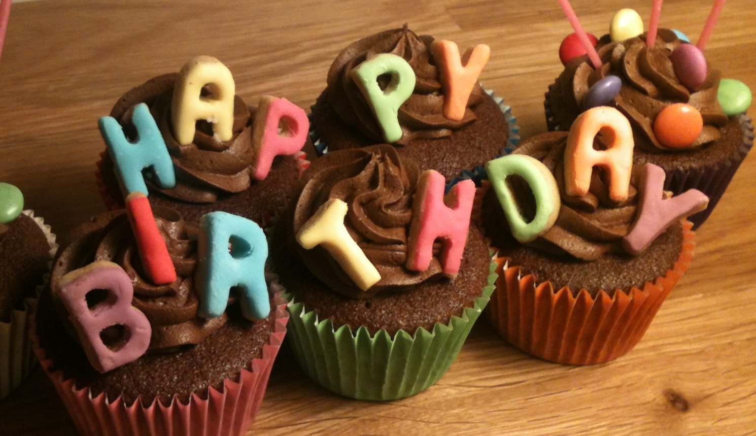 happy birthday, holiday, birthday, colorful, cupcake, food 32K