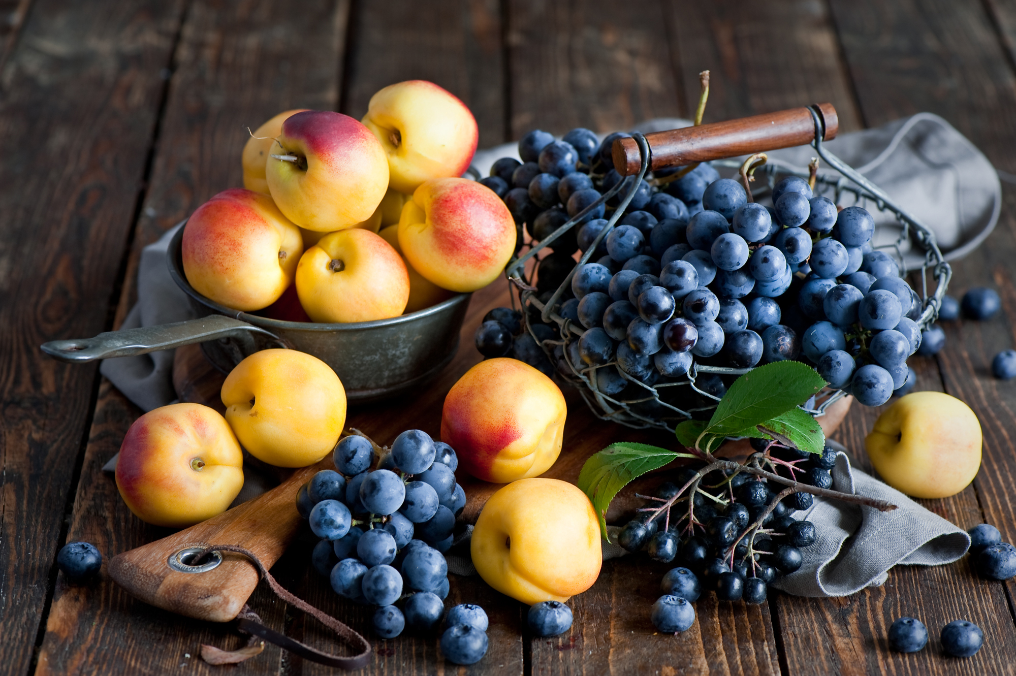 food, fruit, grapes, nectarine, fruits
