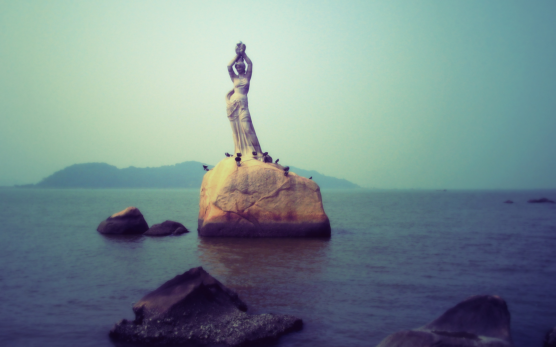 man made, statue, sculpture, water wallpapers for tablet