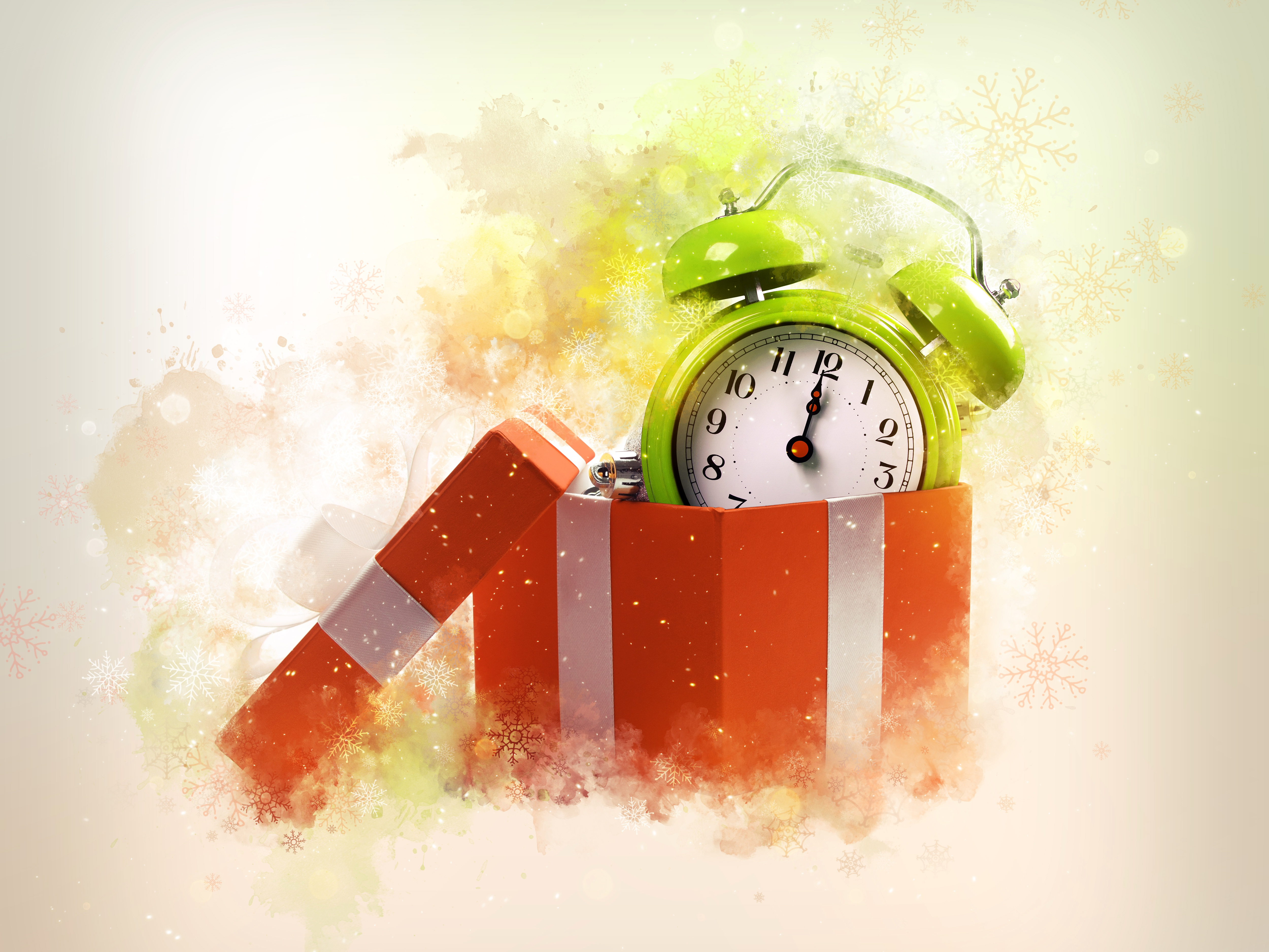 Merry christmas  new year wallpaper with xmas clock vector illustration   CanStock