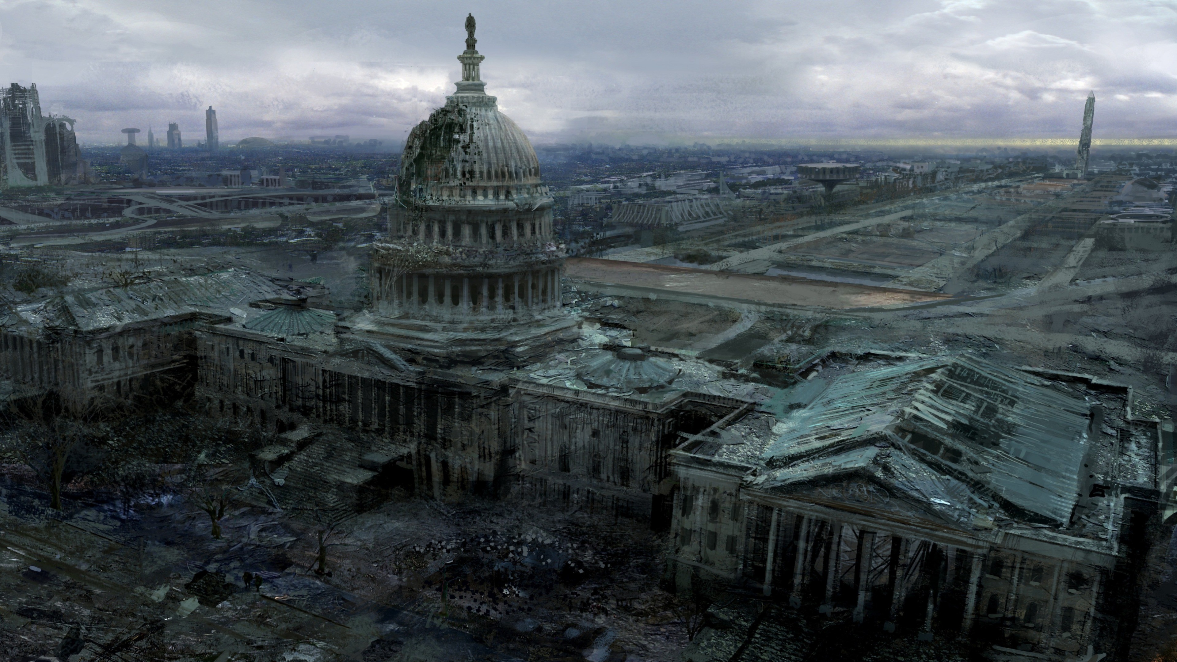 Download mobile wallpaper Capitol, Post Apocalyptic, Video Game, Fallout 3, Fallout for free.