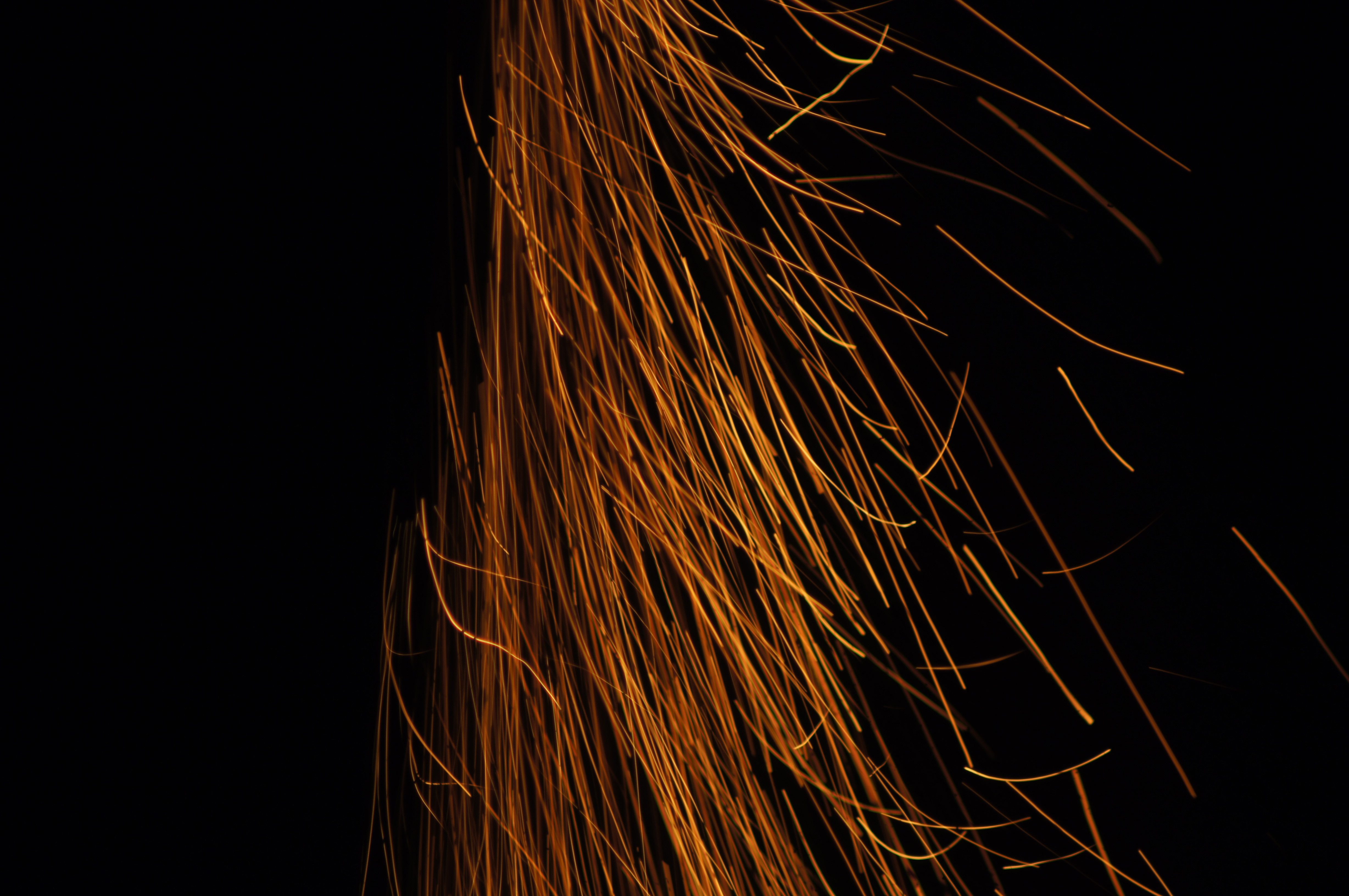 Download mobile wallpaper Sparks, Long Exposure, Abstract, Dark for free.