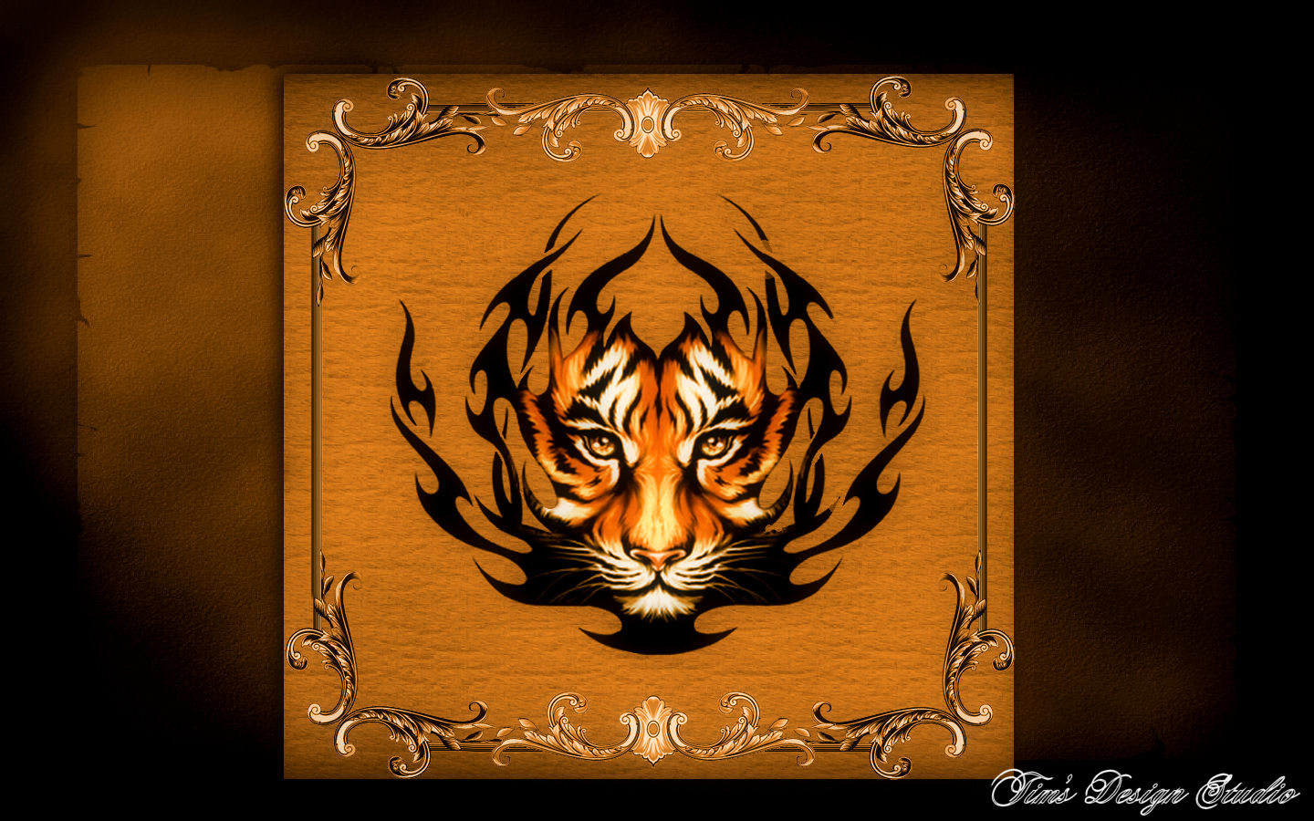 Mythical Tiger on Dark Background Stock Illustration - Illustration of  magical, background: 270610630