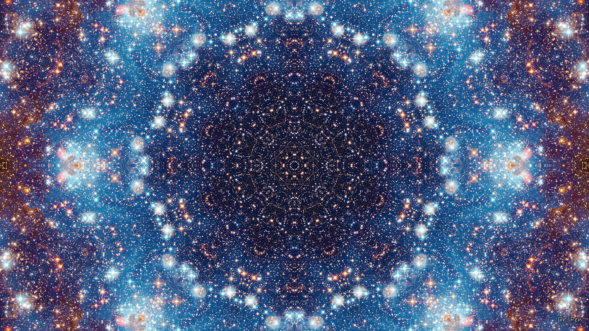 galaxy, mandala, abstract, pattern, manipulation, space