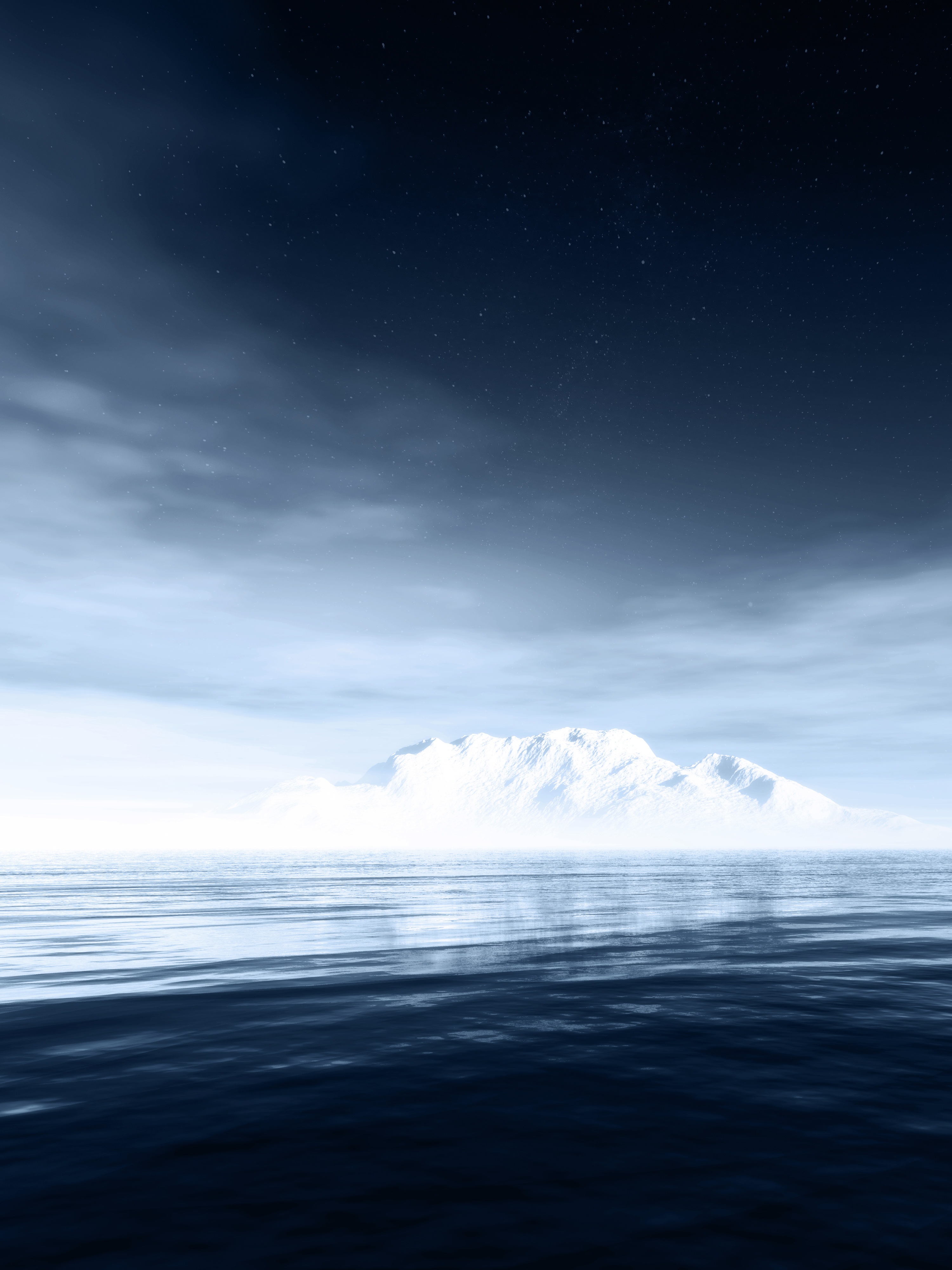iceberg, nature, sea, horizon, mountain