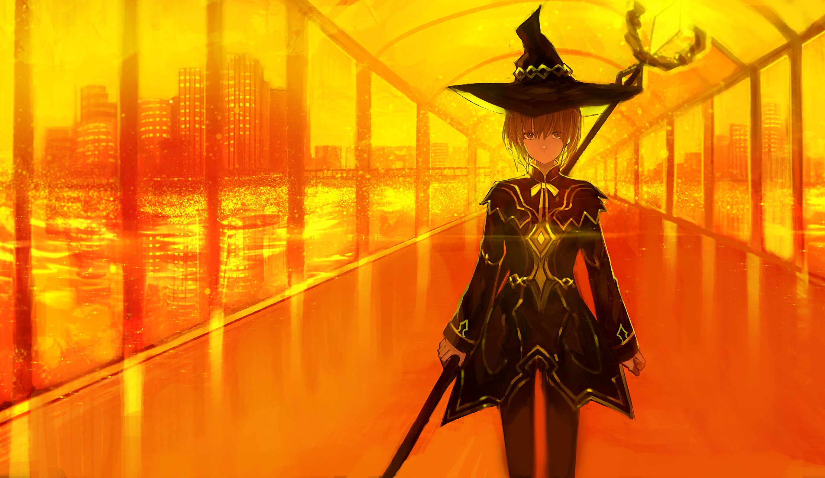 anime, original, costume, wizard Smartphone Background