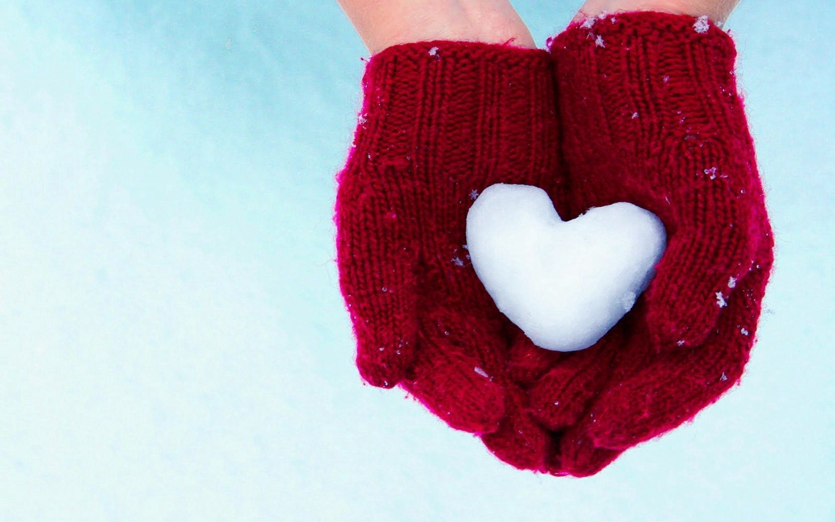 love, snow, hands, heart, mittens