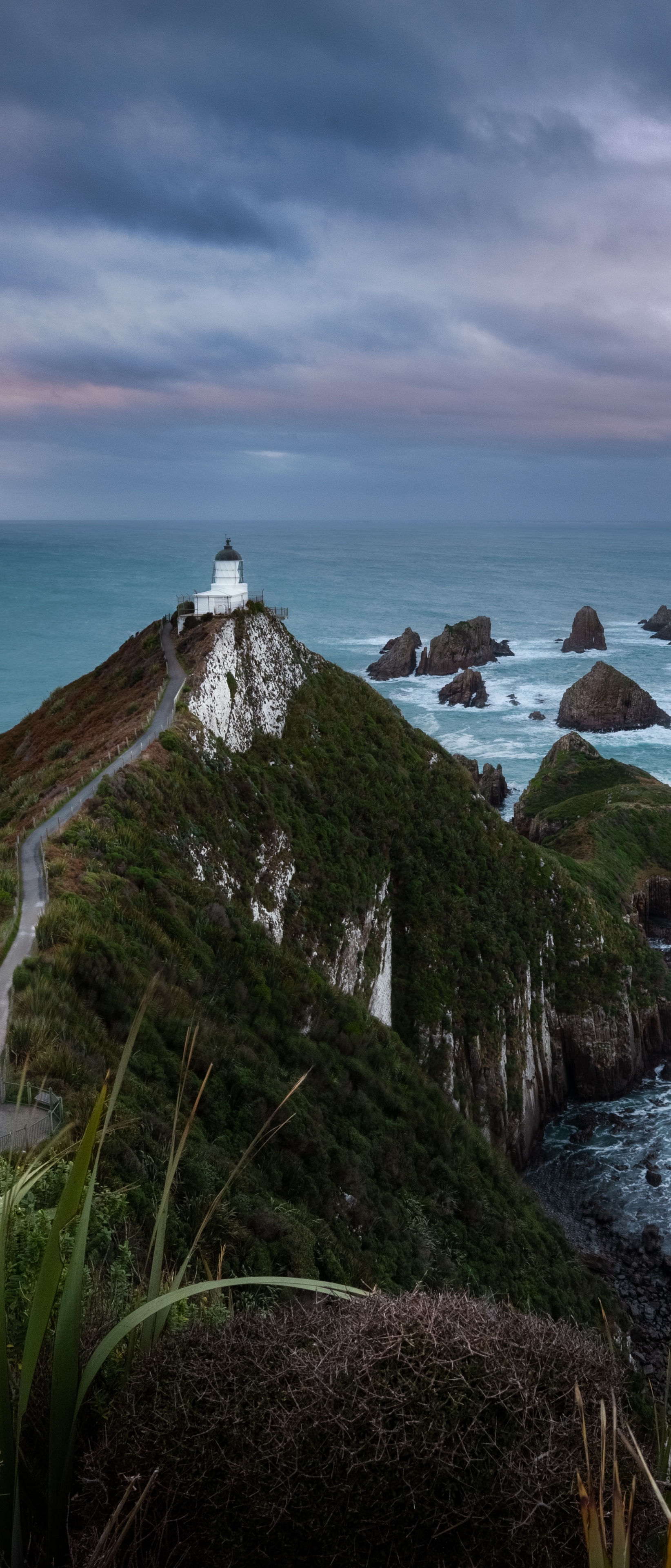 Download mobile wallpaper Horizon, New Zealand, Lighthouse, Man Made for free.