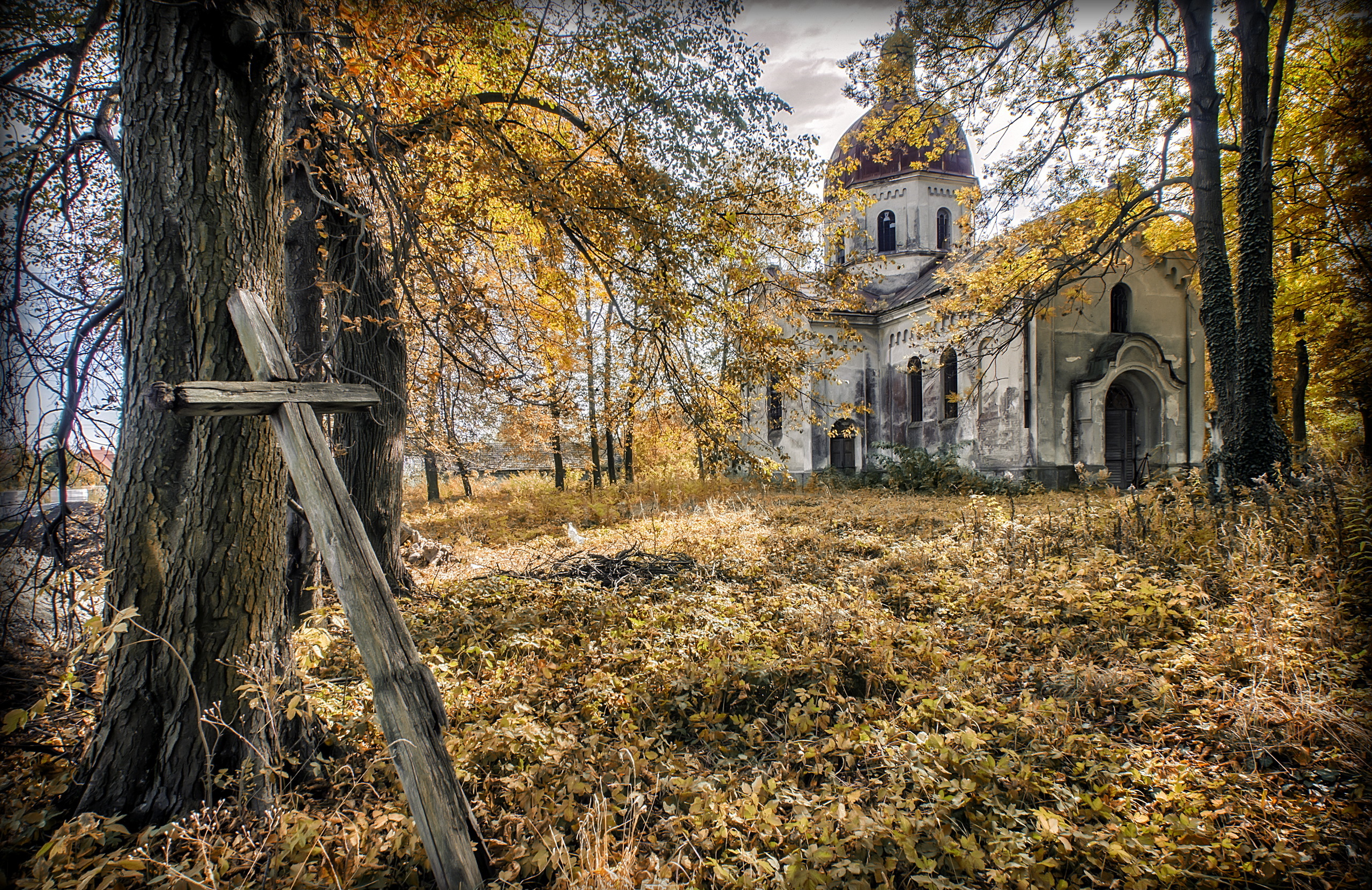 Алёховщина Церковь поздняя осень