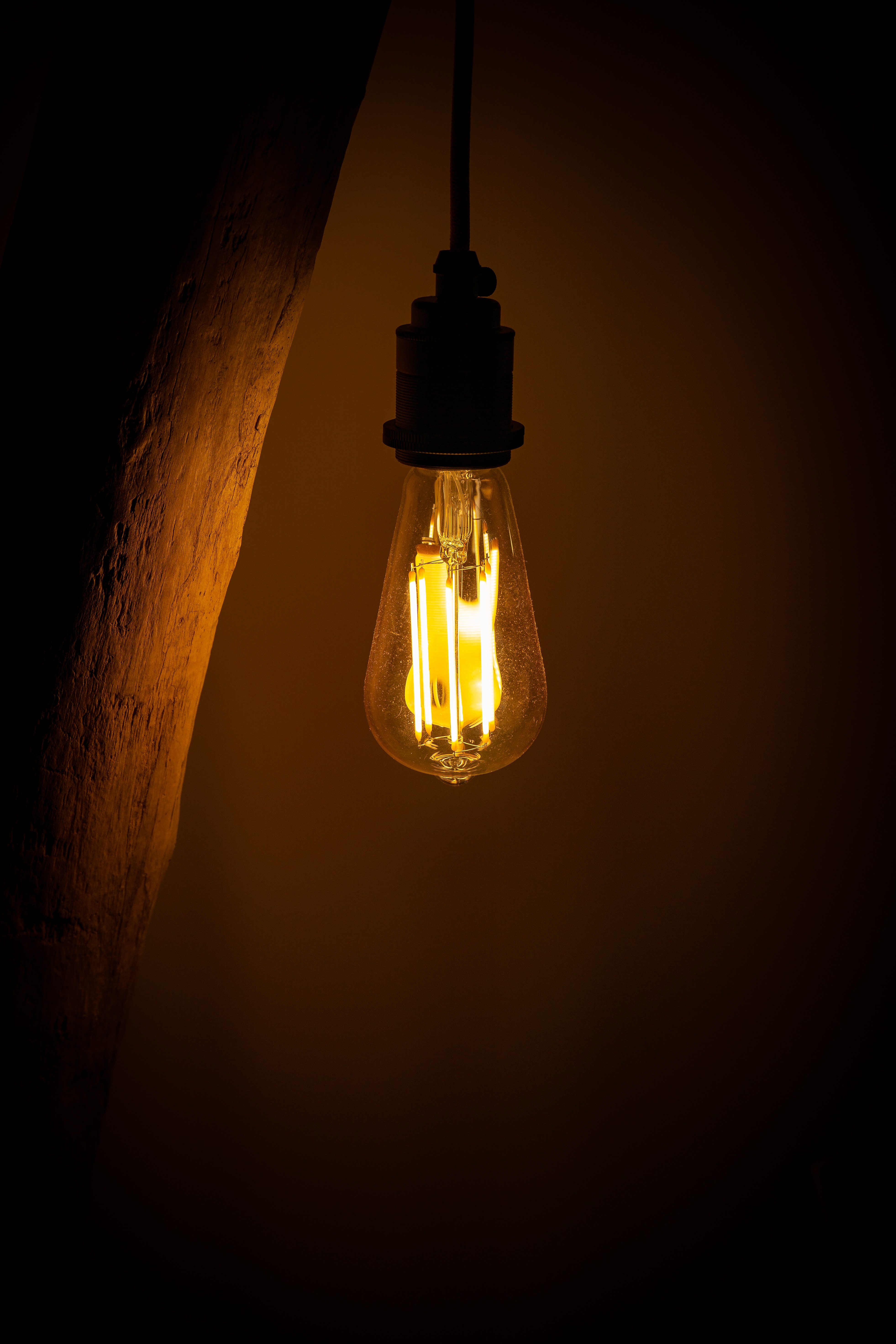lamp, lighting, dark, illumination, light bulb, electricity 4K